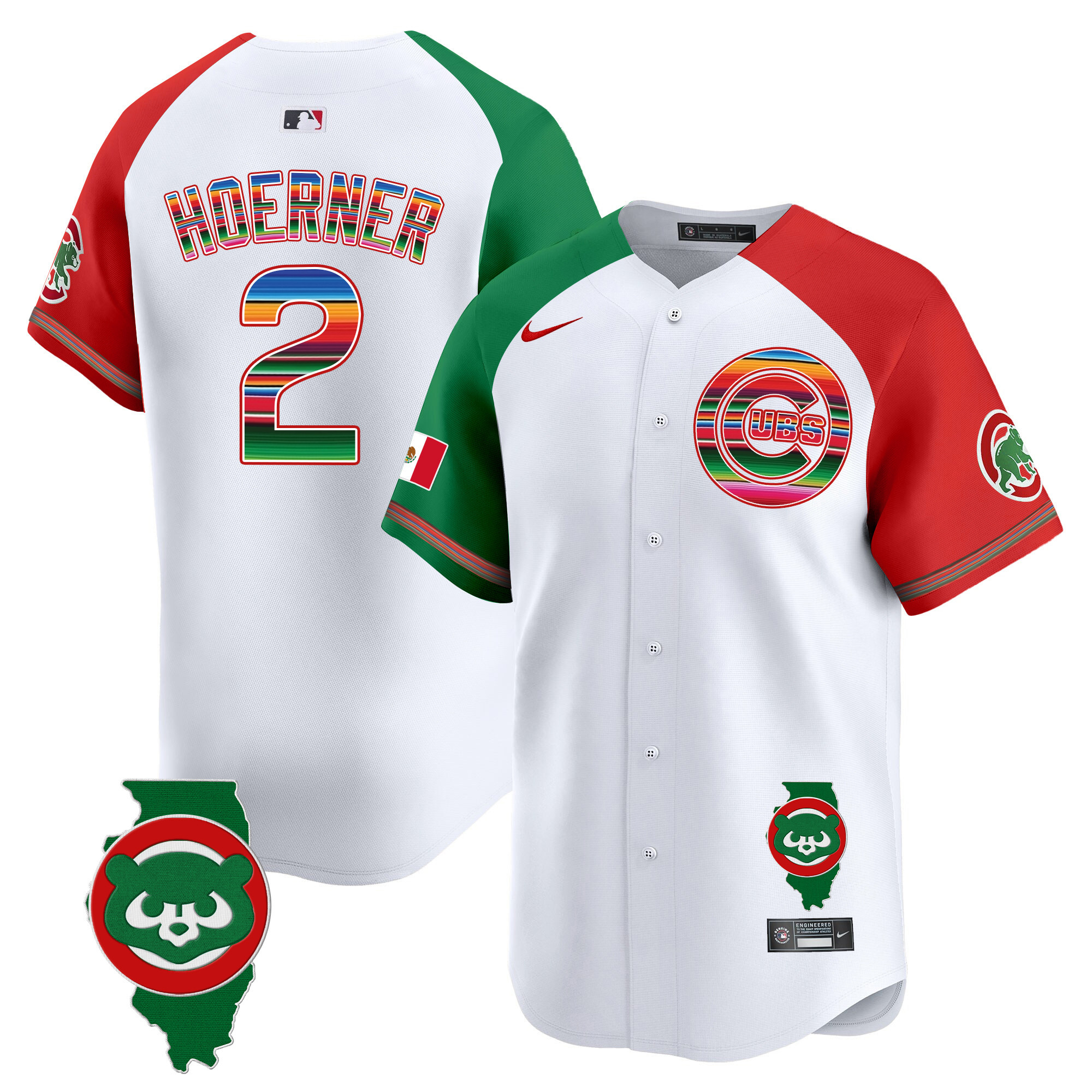 Men's Chicago Cubs Mexico Illinois Patch Vapor Premier Limited Jersey - All Stitched