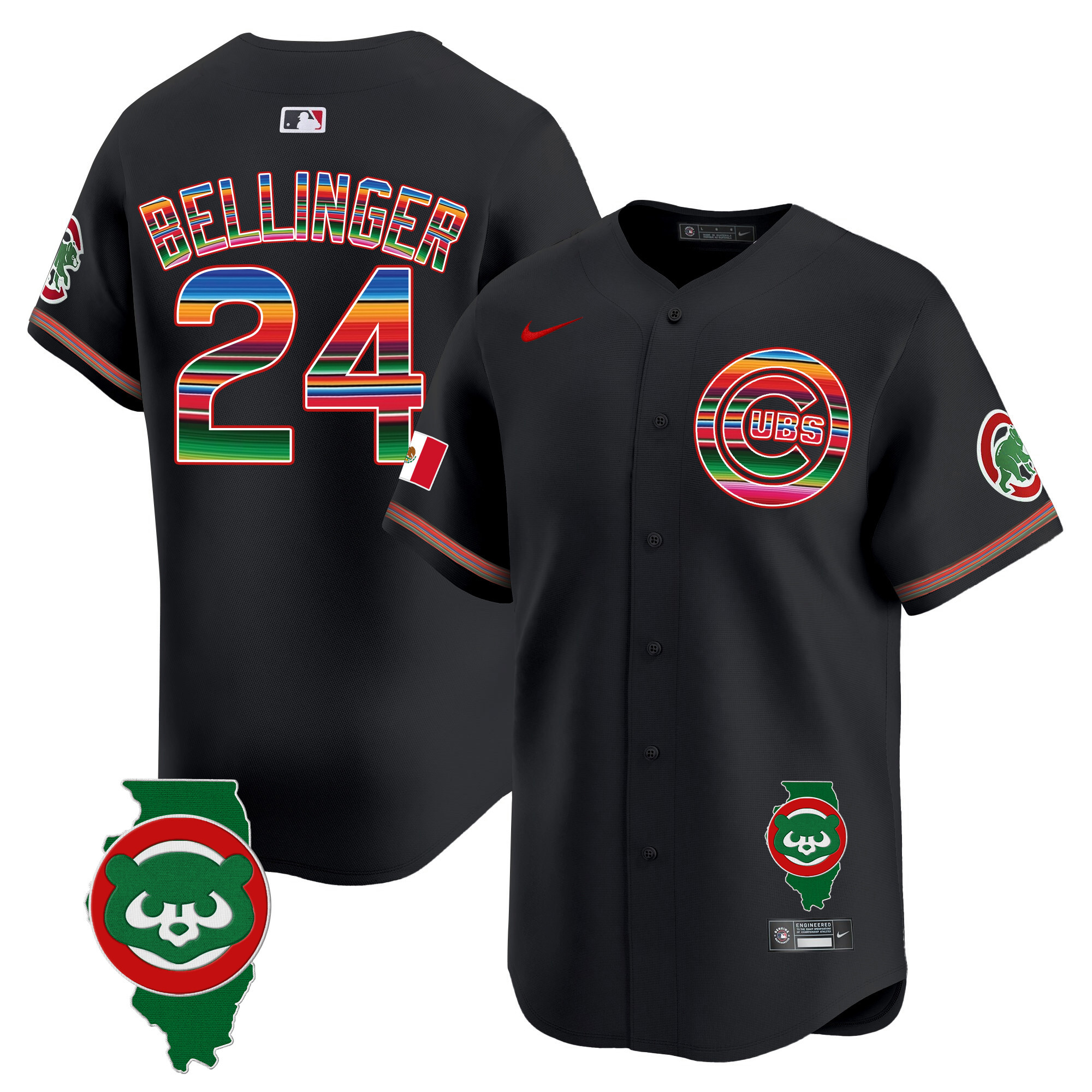 Men's Chicago Cubs Mexico Illinois Patch Vapor Premier Limited Jersey - All Stitched