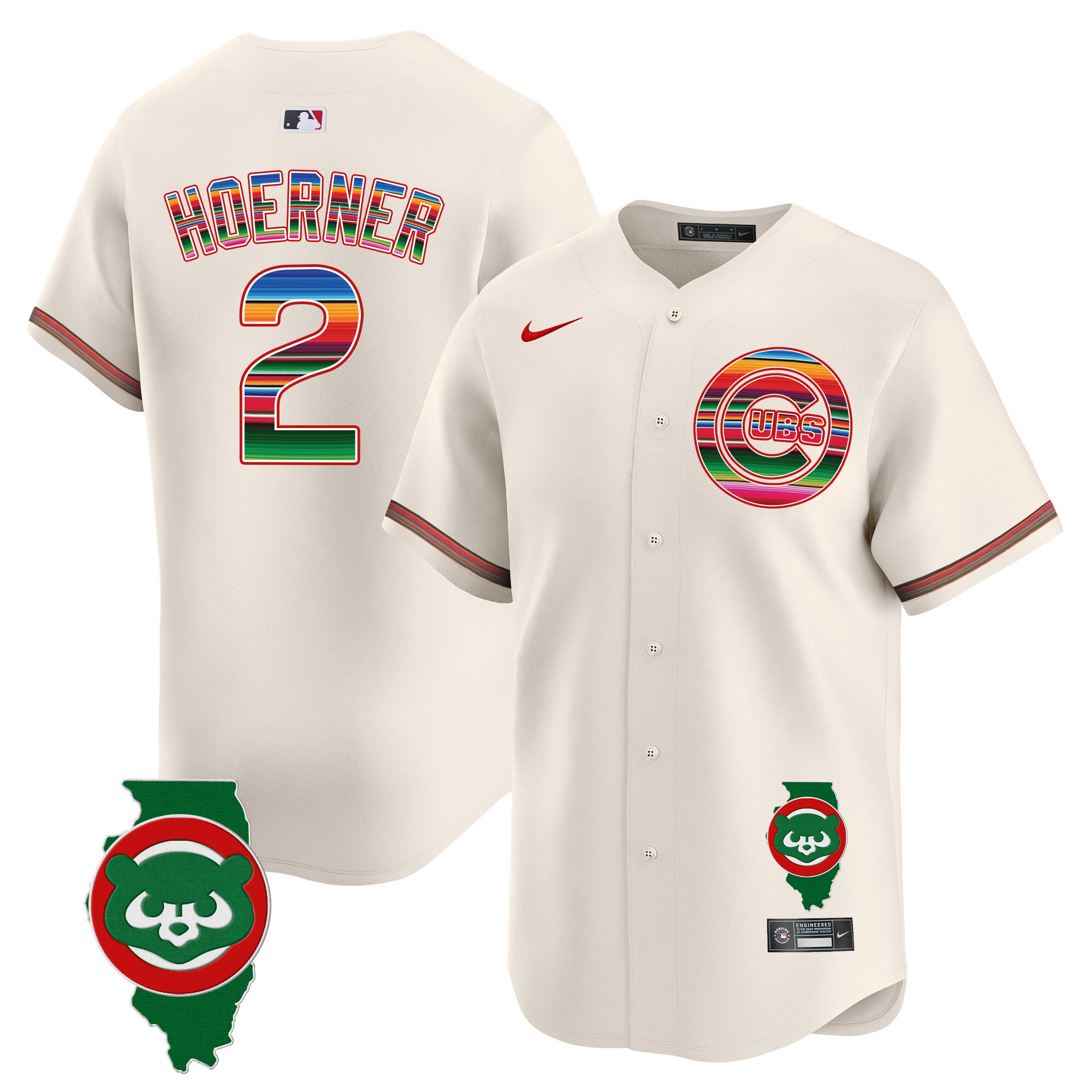 Men's Chicago Cubs Mexico Illinois Patch Vapor Premier Limited Jersey - All Stitched