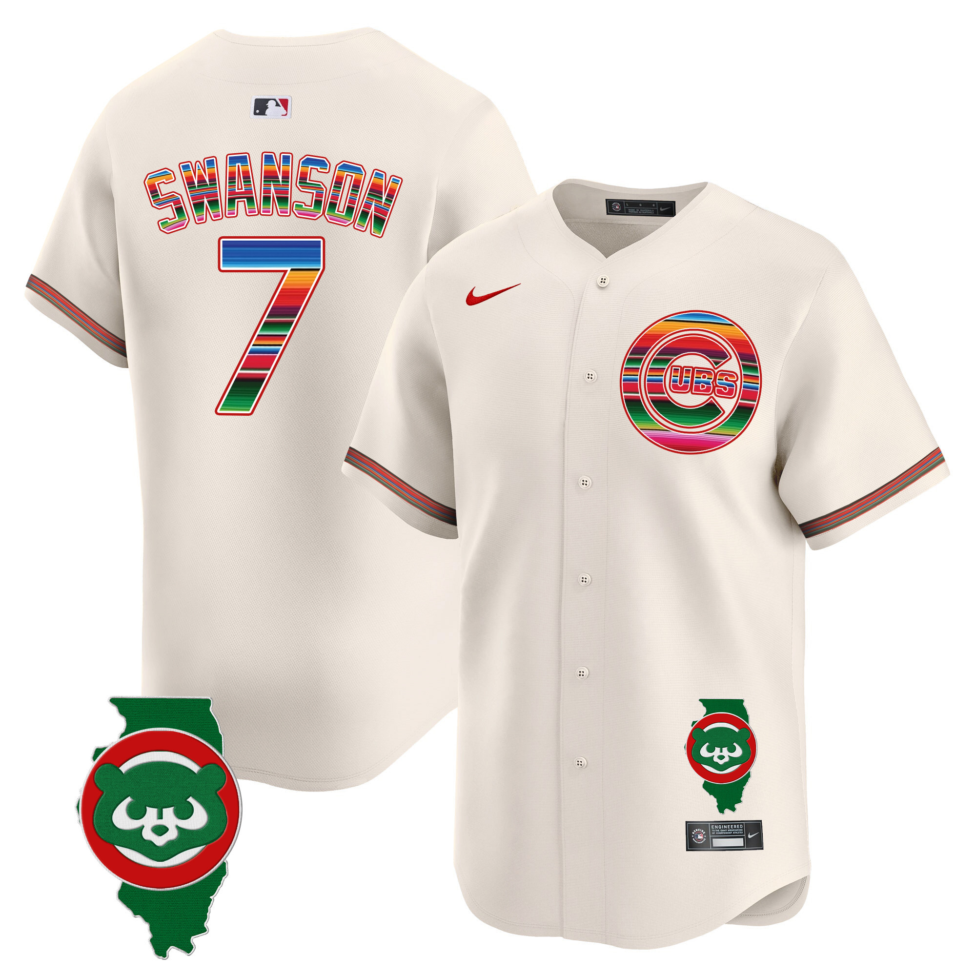 Men's Chicago Cubs Mexico Illinois Patch Vapor Premier Limited Jersey - All Stitched