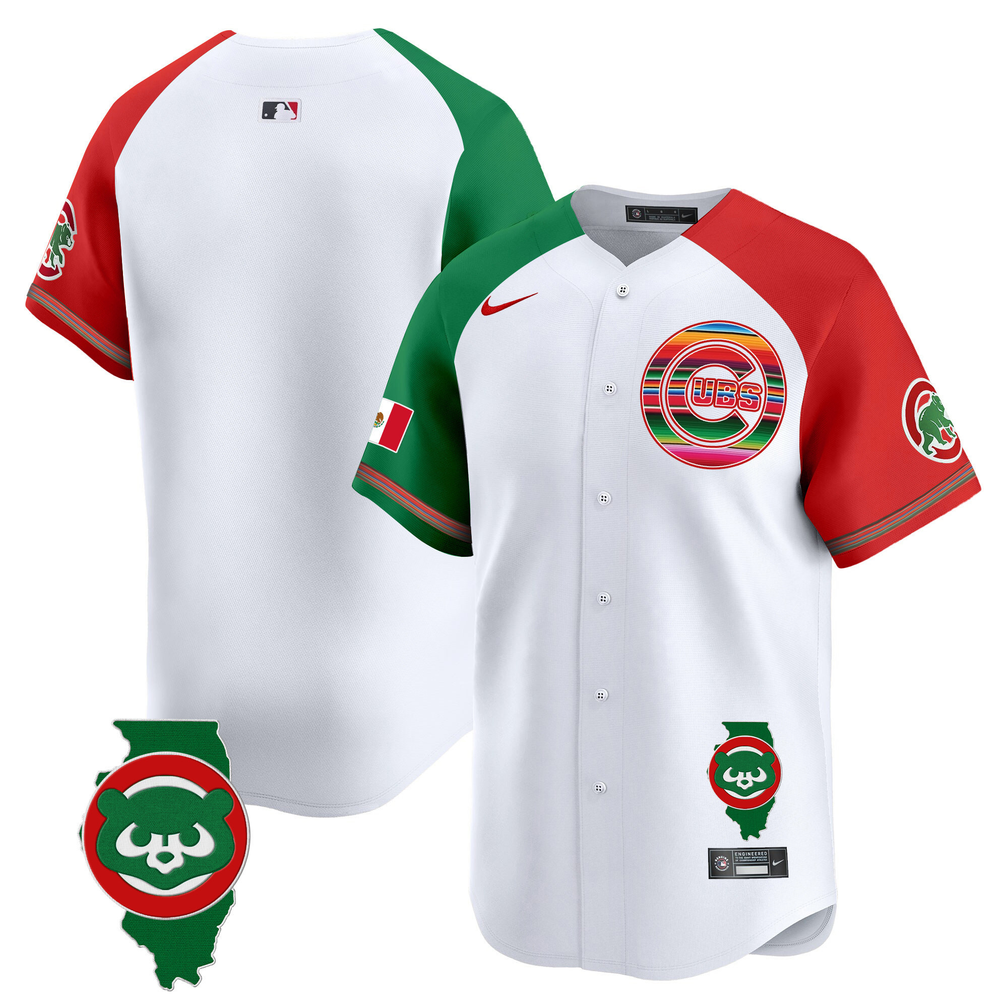 Men's Chicago Cubs Mexico Illinois Patch Vapor Premier Limited Jersey - All Stitched