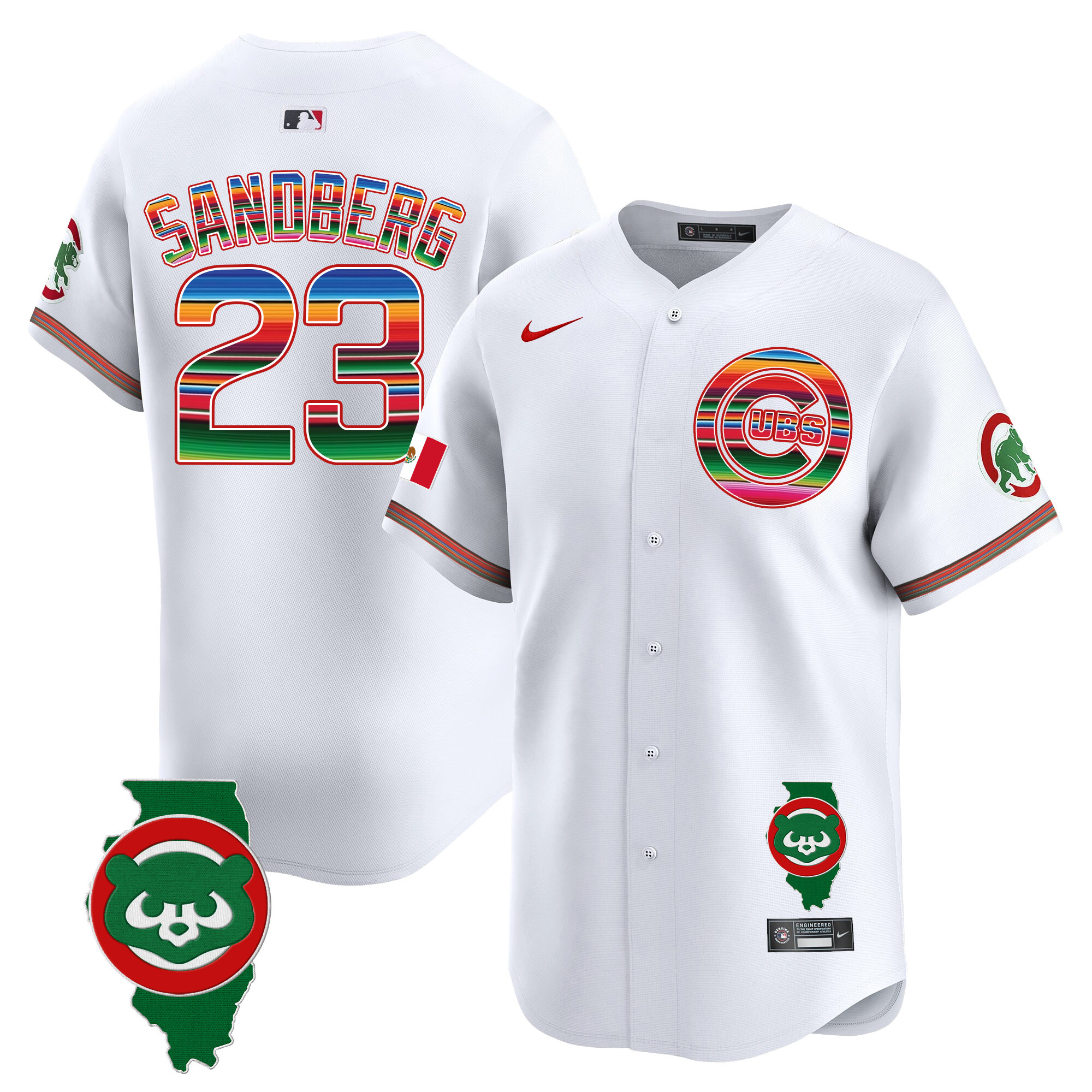 Men's Chicago Cubs Mexico Illinois Patch Vapor Premier Limited Jersey - All Stitched