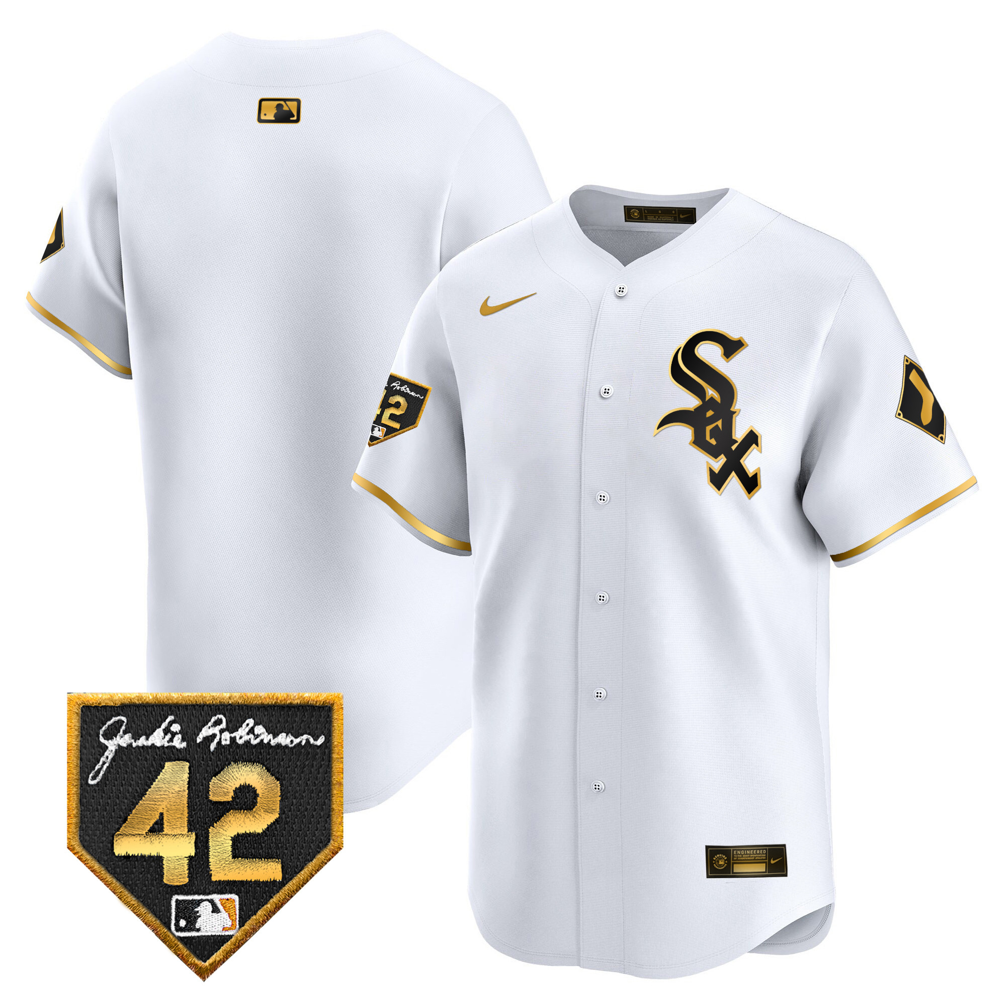 Men's Chicago White Sox 2024 Jackie Robinson Patch Vapor Premier Limited Jersey - All Stitched