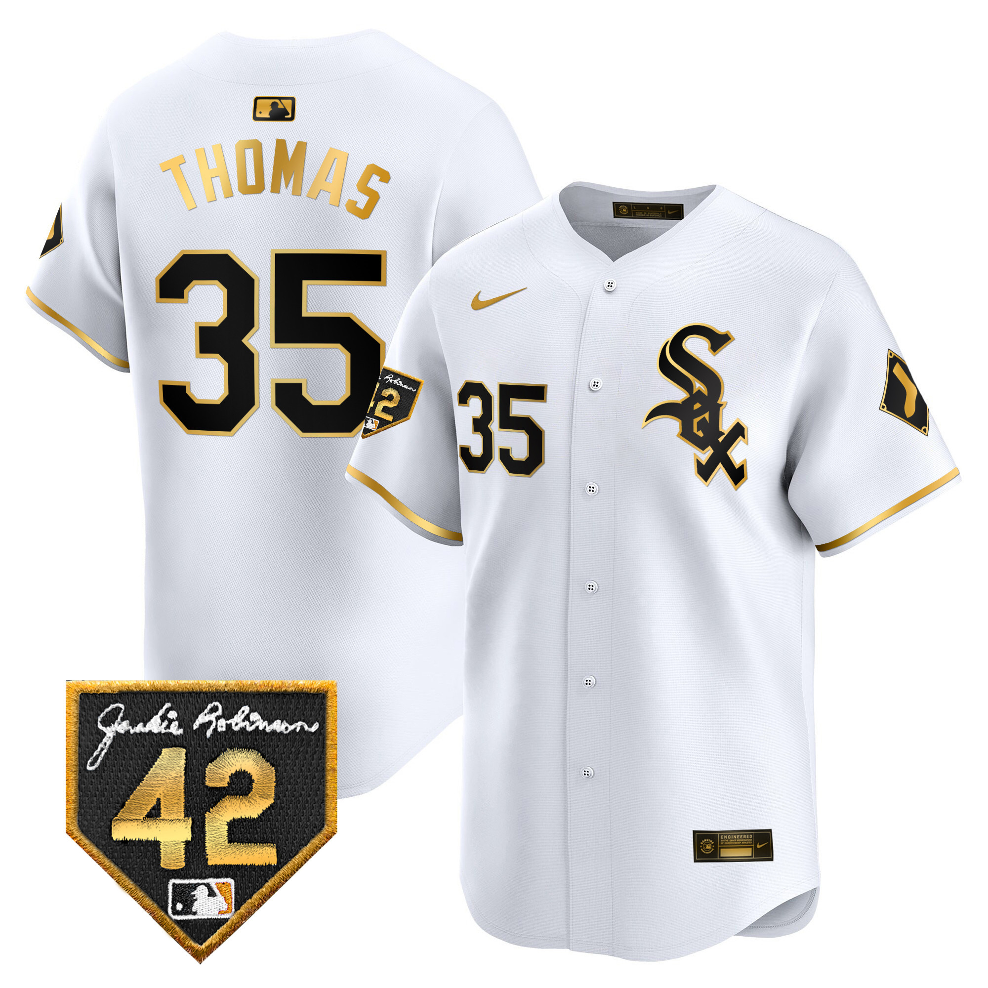 Men's Chicago White Sox 2024 Jackie Robinson Patch Vapor Premier Limited Jersey - All Stitched
