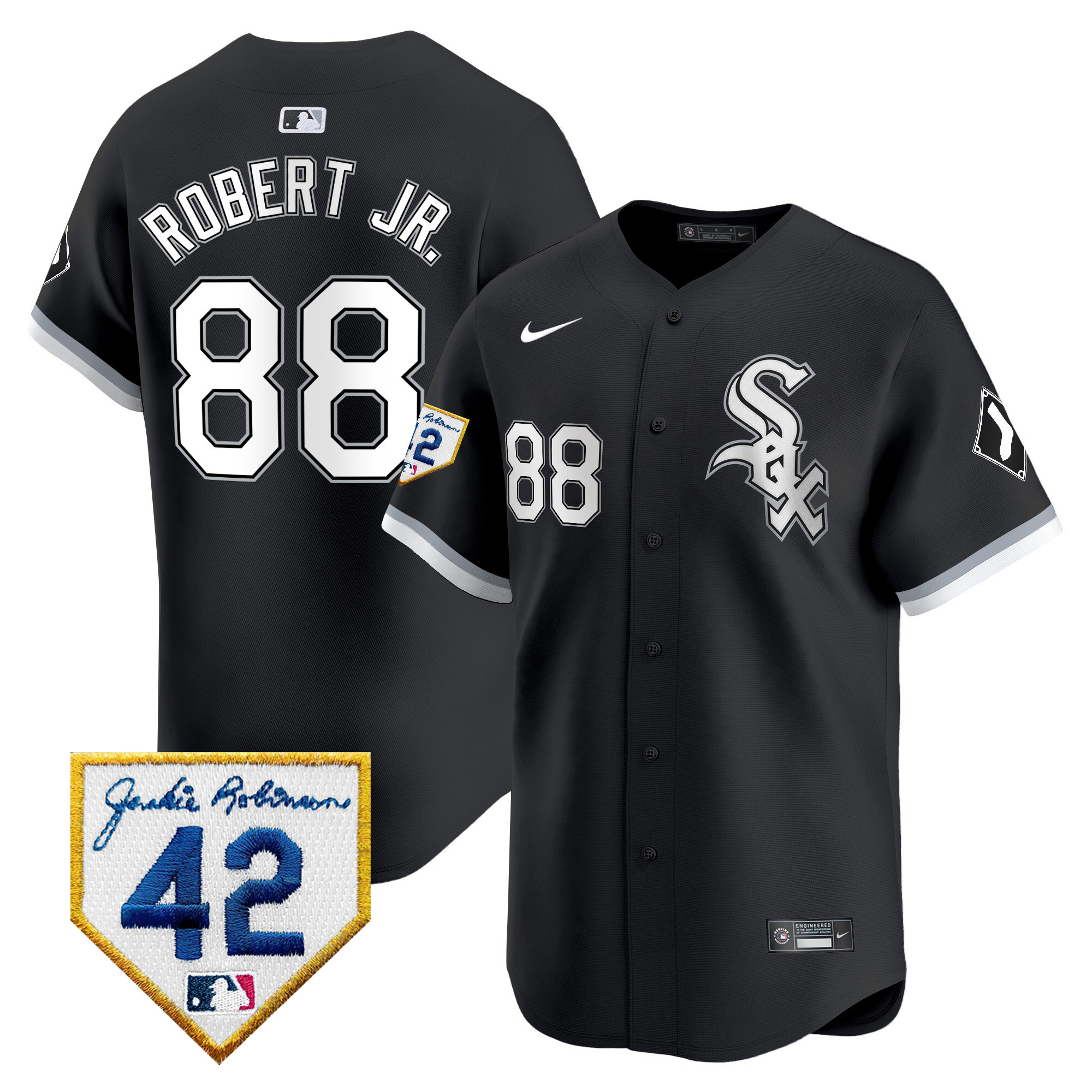 Men's Chicago White Sox 2024 Jackie Robinson Patch Vapor Premier Limited Jersey - All Stitched
