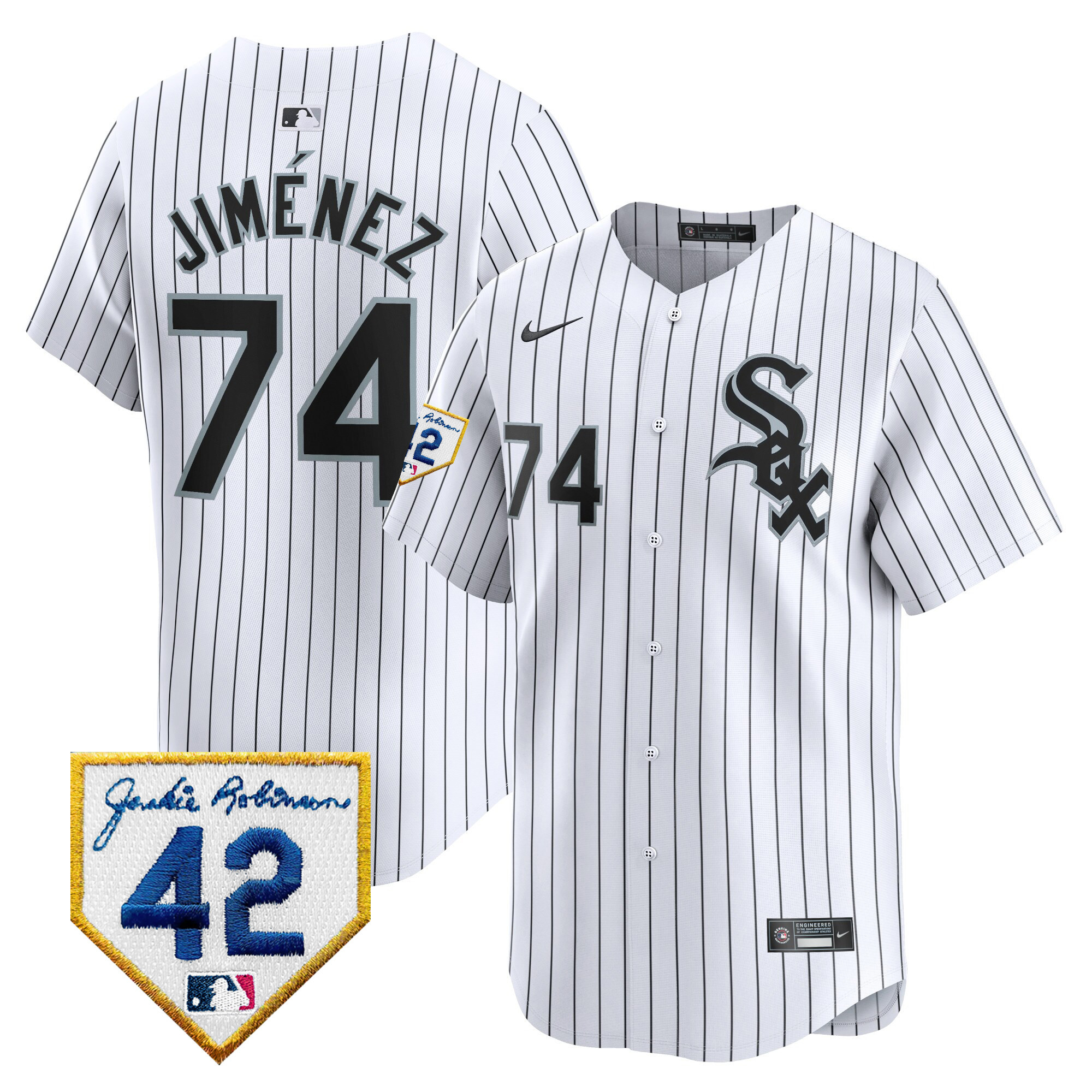 Men's Chicago White Sox 2024 Jackie Robinson Patch Vapor Premier Limited Jersey - All Stitched