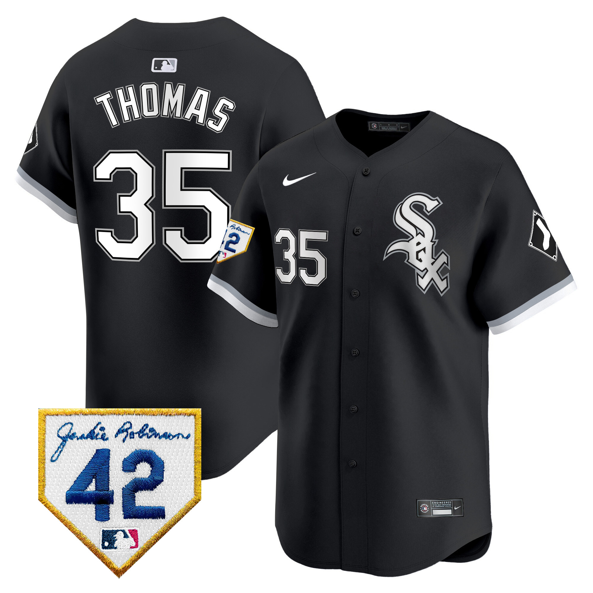 Men's Chicago White Sox 2024 Jackie Robinson Patch Vapor Premier Limited Jersey - All Stitched