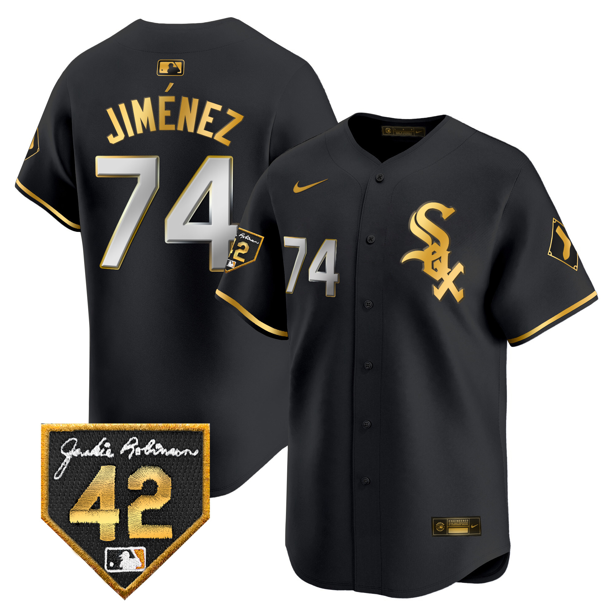 Men's Chicago White Sox 2024 Jackie Robinson Patch Vapor Premier Limited Jersey - All Stitched