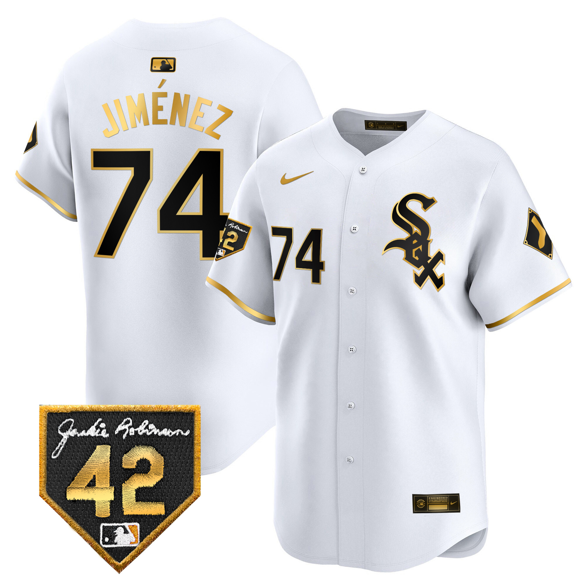 Men's Chicago White Sox 2024 Jackie Robinson Patch Vapor Premier Limited Jersey - All Stitched