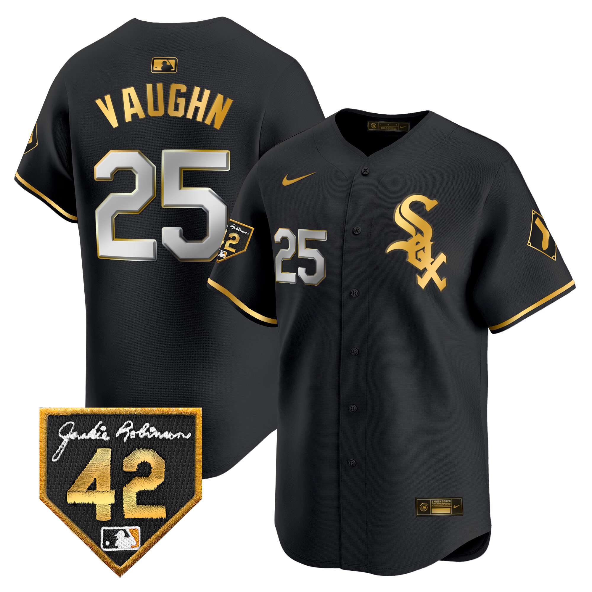 Men's Chicago White Sox 2024 Jackie Robinson Patch Vapor Premier Limited Jersey - All Stitched