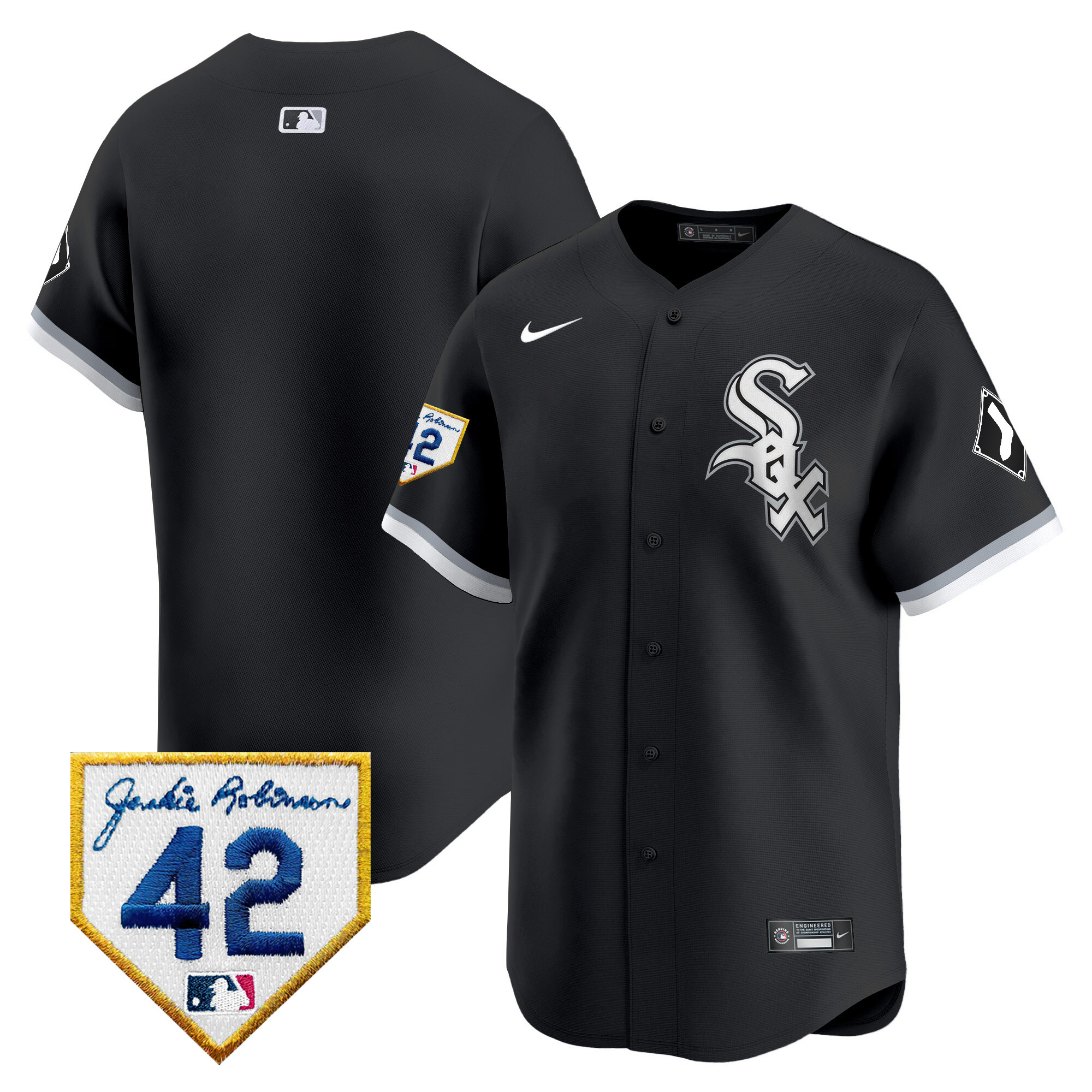 Men's Chicago White Sox 2024 Jackie Robinson Patch Vapor Premier Limited Jersey - All Stitched