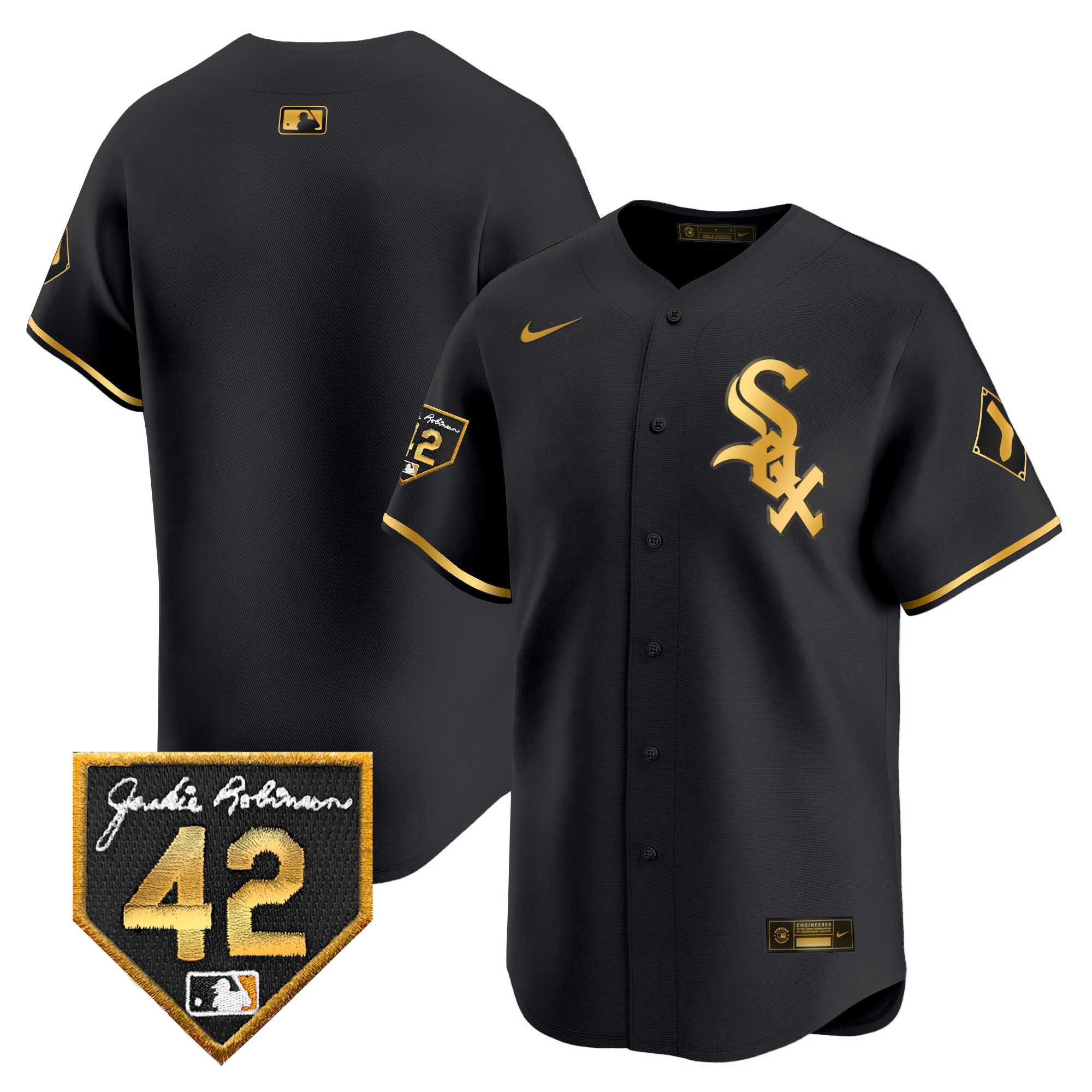 Men's Chicago White Sox 2024 Jackie Robinson Patch Vapor Premier Limited Jersey - All Stitched