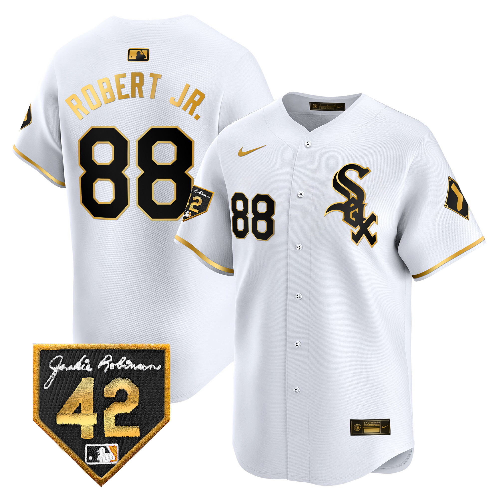 Men's Chicago White Sox 2024 Jackie Robinson Patch Vapor Premier Limited Jersey - All Stitched