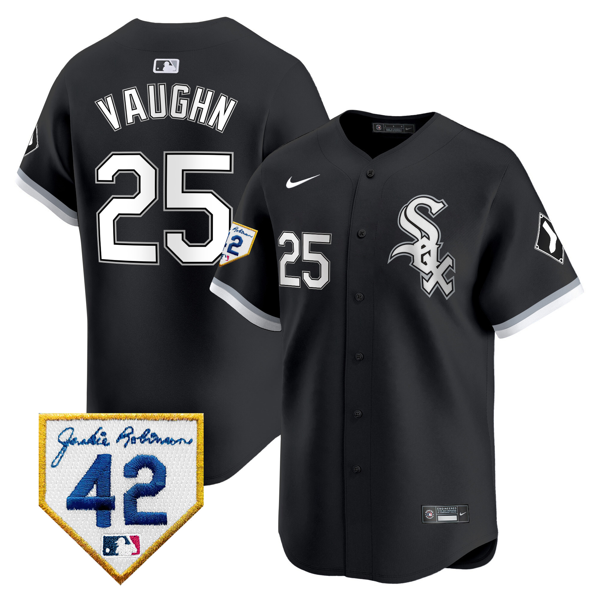Men's Chicago White Sox 2024 Jackie Robinson Patch Vapor Premier Limited Jersey - All Stitched
