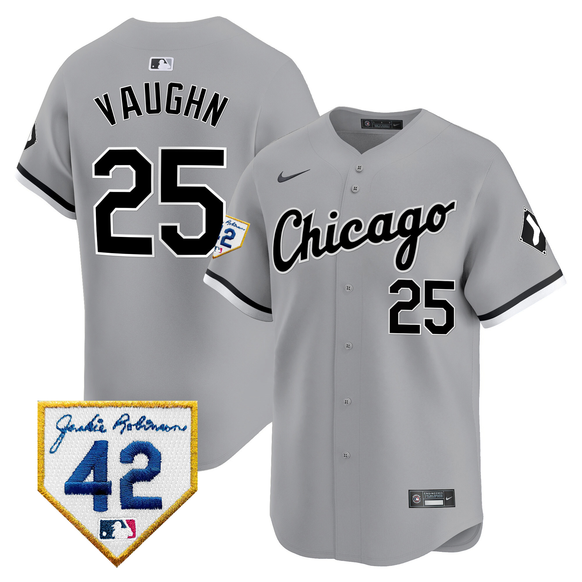 Men's Chicago White Sox 2024 Jackie Robinson Patch Vapor Premier Limited Jersey - All Stitched