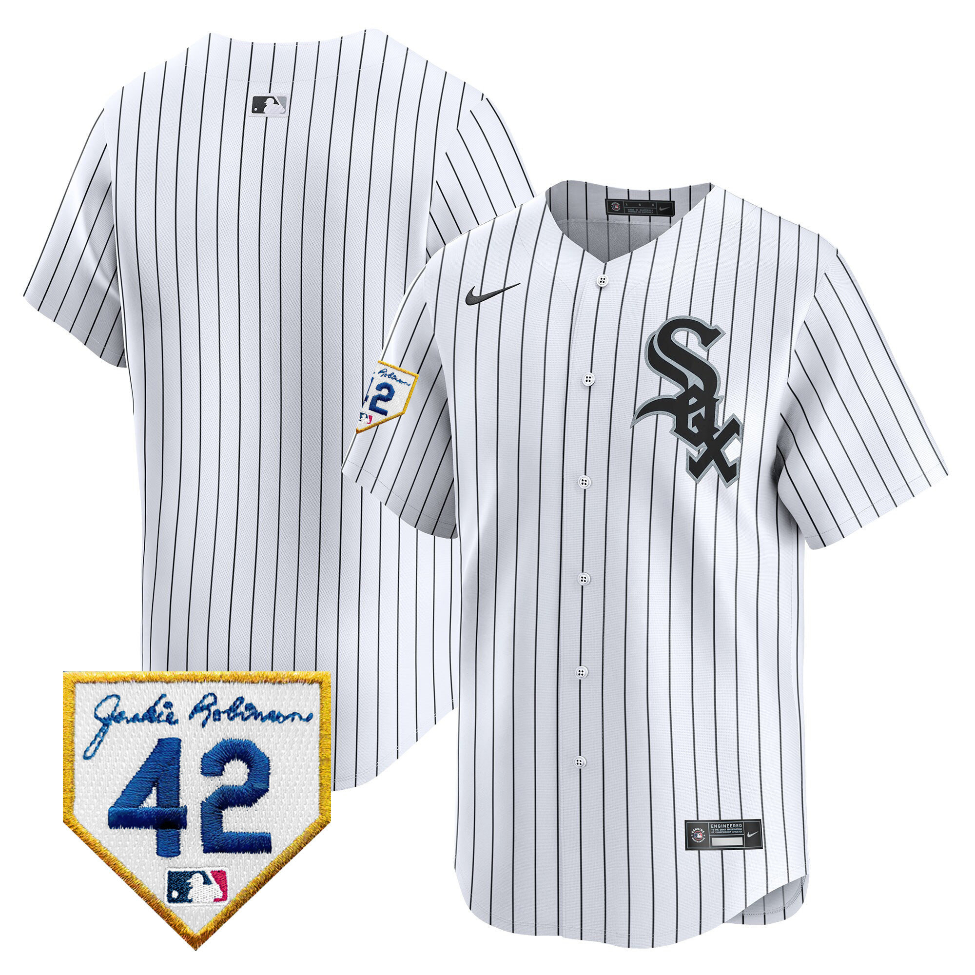 Men's Chicago White Sox 2024 Jackie Robinson Patch Vapor Premier Limited Jersey - All Stitched