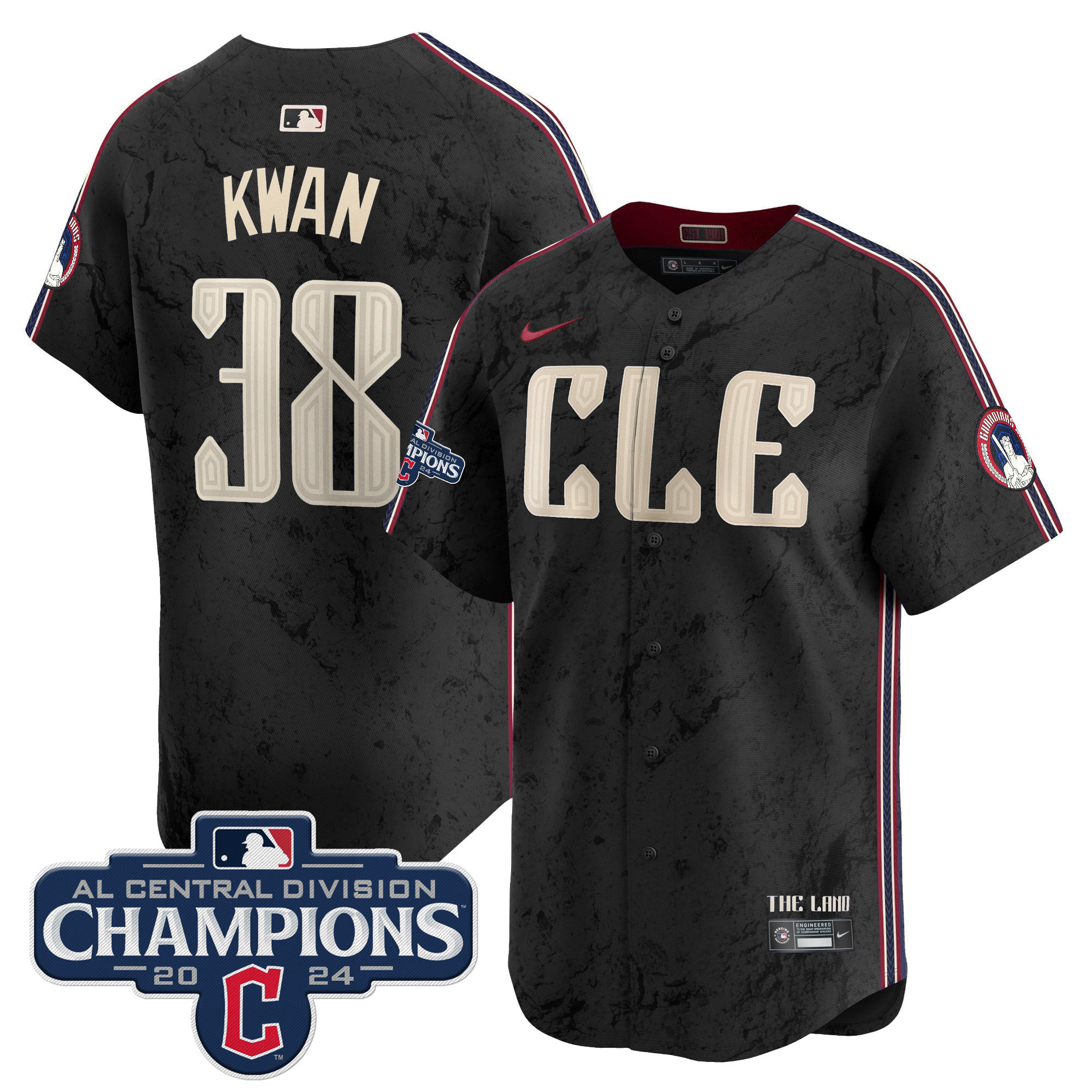 Men's Cleveland Guardians 2024 AL Central Division Champions Vapor Premier Limited Jersey - All Stitched