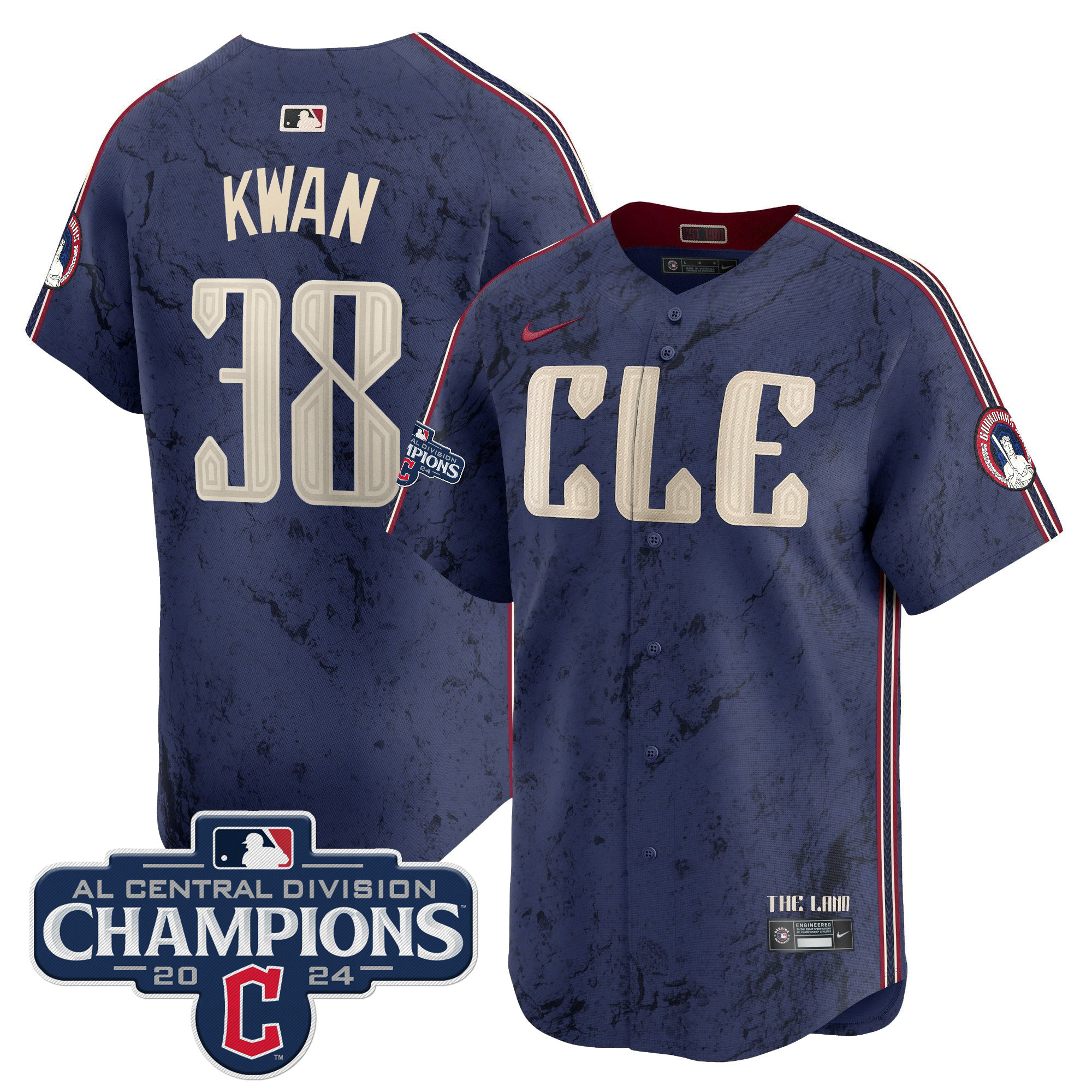 Men's Cleveland Guardians 2024 AL Central Division Champions Vapor Premier Limited Jersey - All Stitched