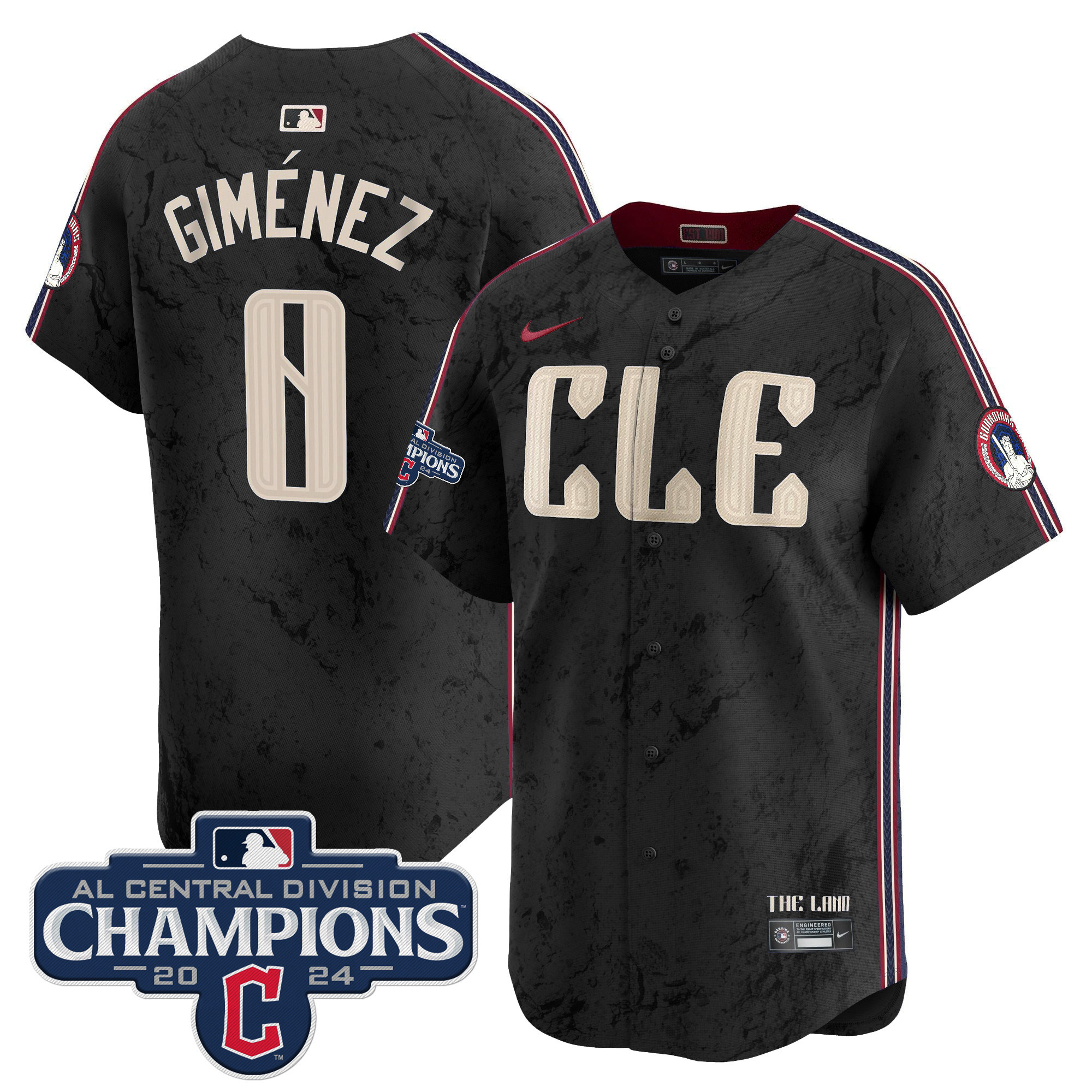 Men's Cleveland Guardians 2024 AL Central Division Champions Vapor Premier Limited Jersey - All Stitched