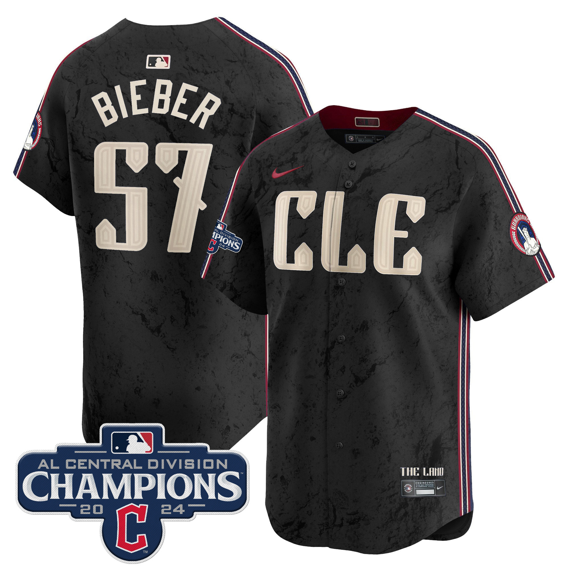 Men's Cleveland Guardians 2024 AL Central Division Champions Vapor Premier Limited Jersey - All Stitched