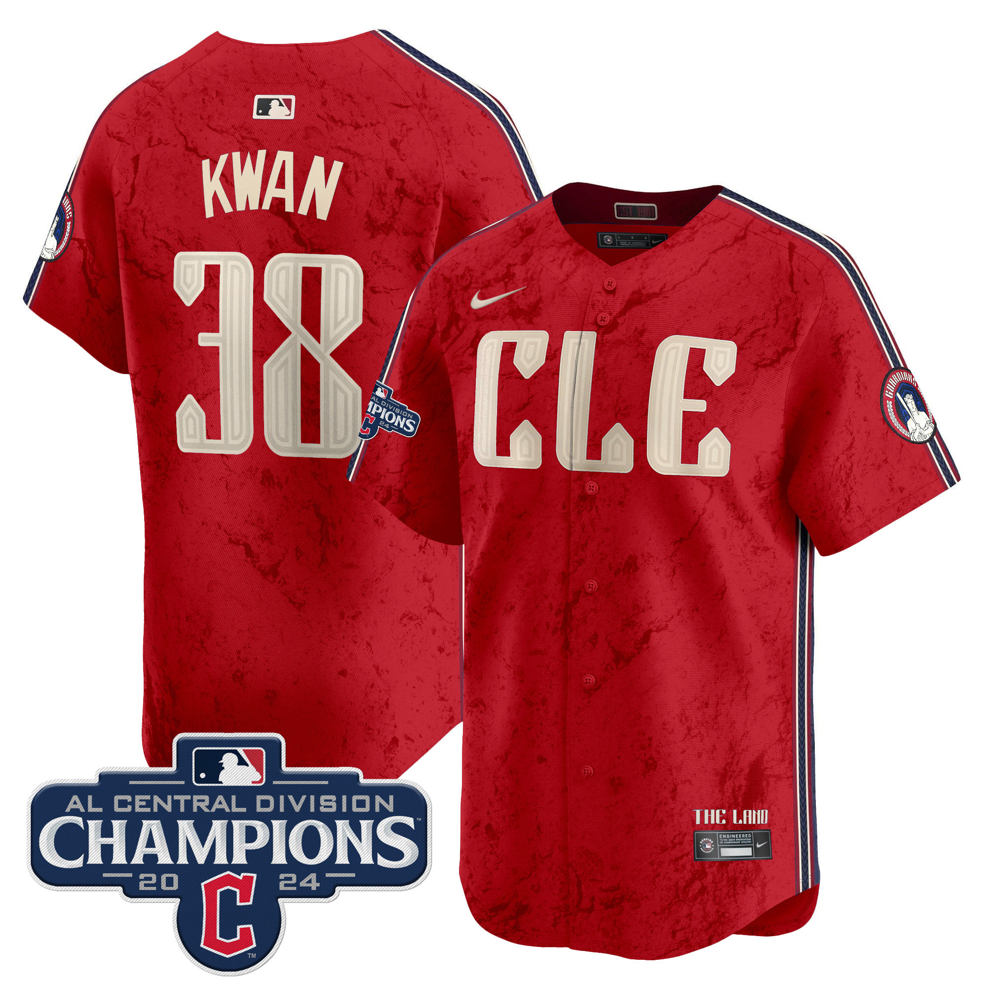 Men's Cleveland Guardians 2024 AL Central Division Champions Vapor Premier Limited Jersey - All Stitched