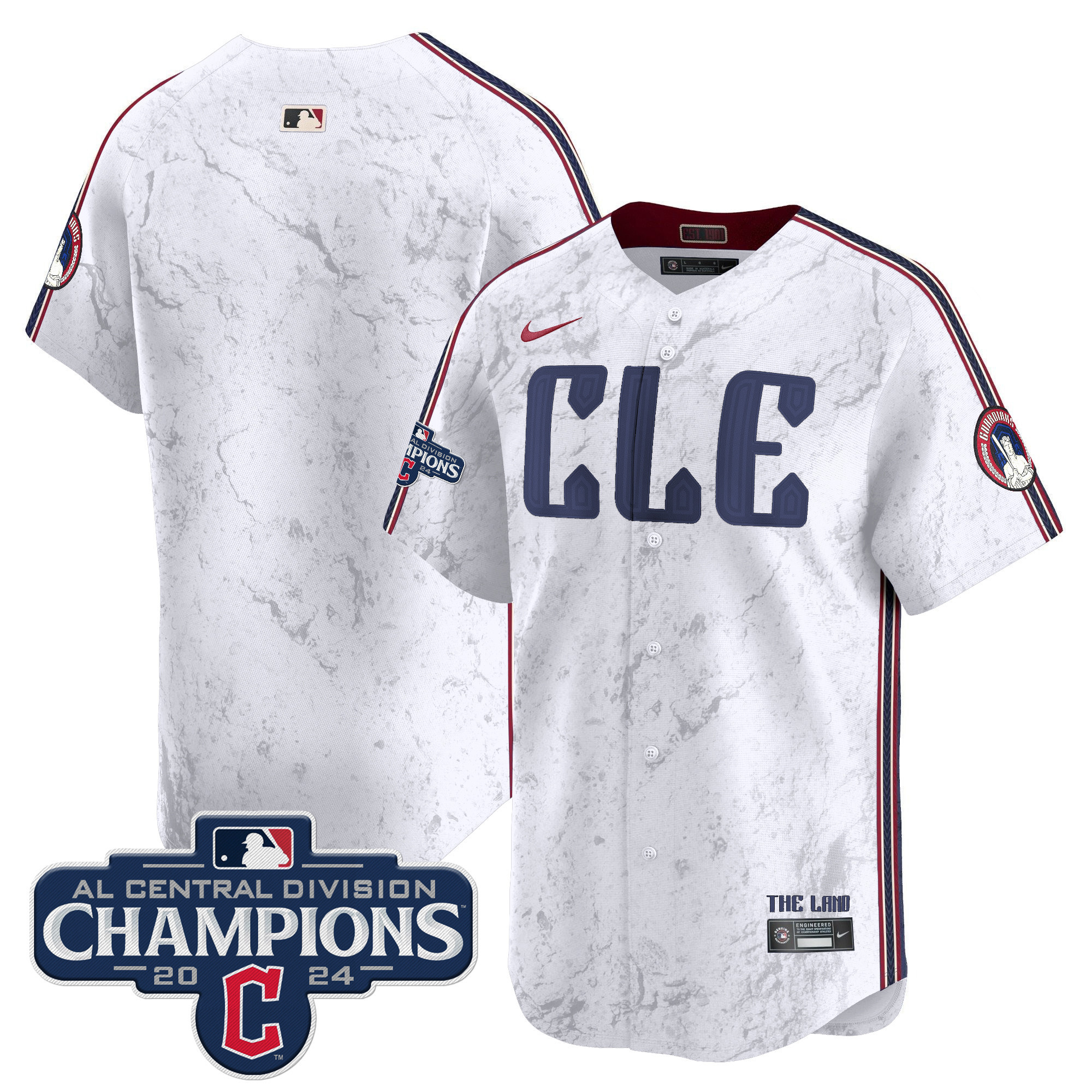 Men's Cleveland Guardians 2024 AL Central Division Champions Vapor Premier Limited Jersey - All Stitched