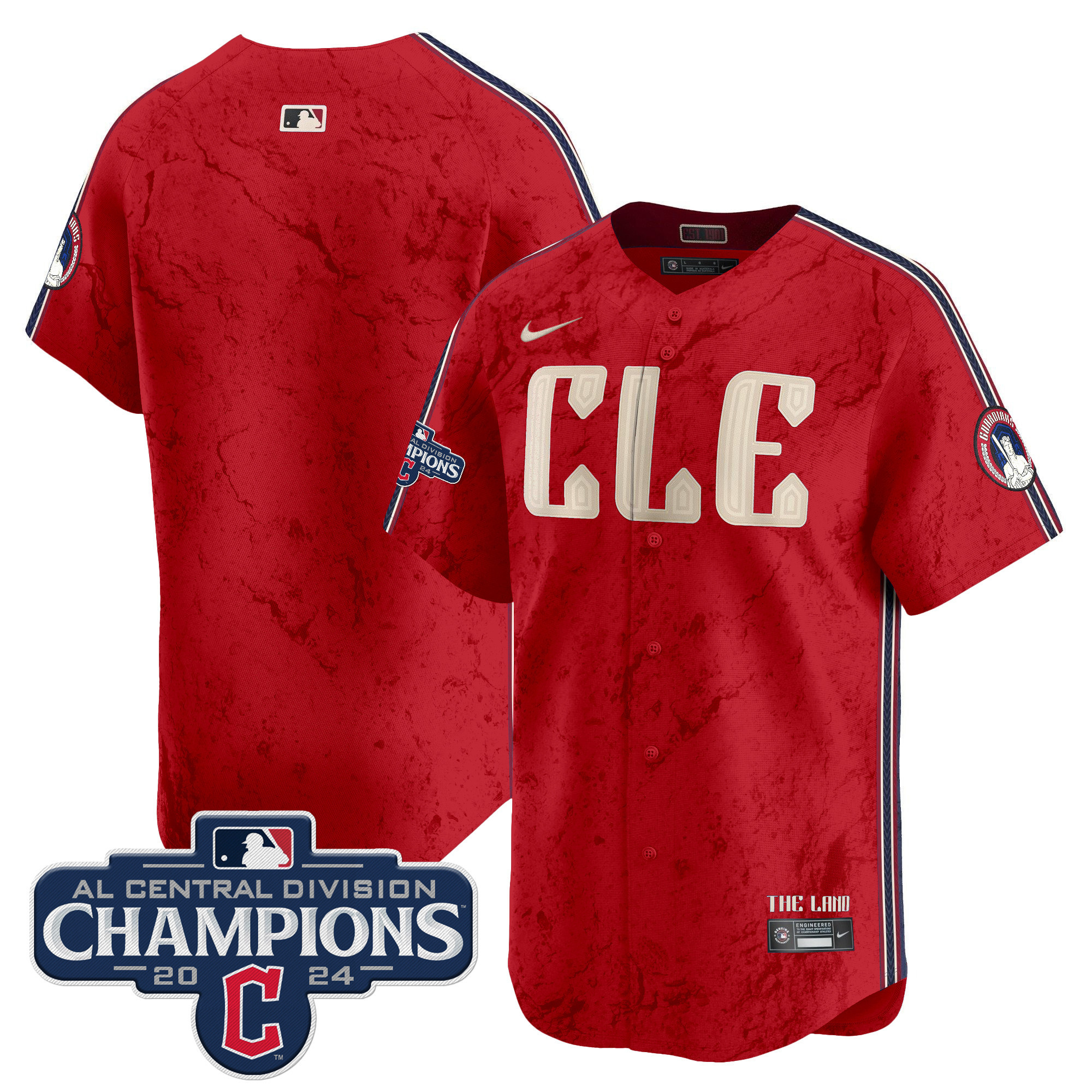 Men's Cleveland Guardians 2024 AL Central Division Champions Vapor Premier Limited Jersey - All Stitched