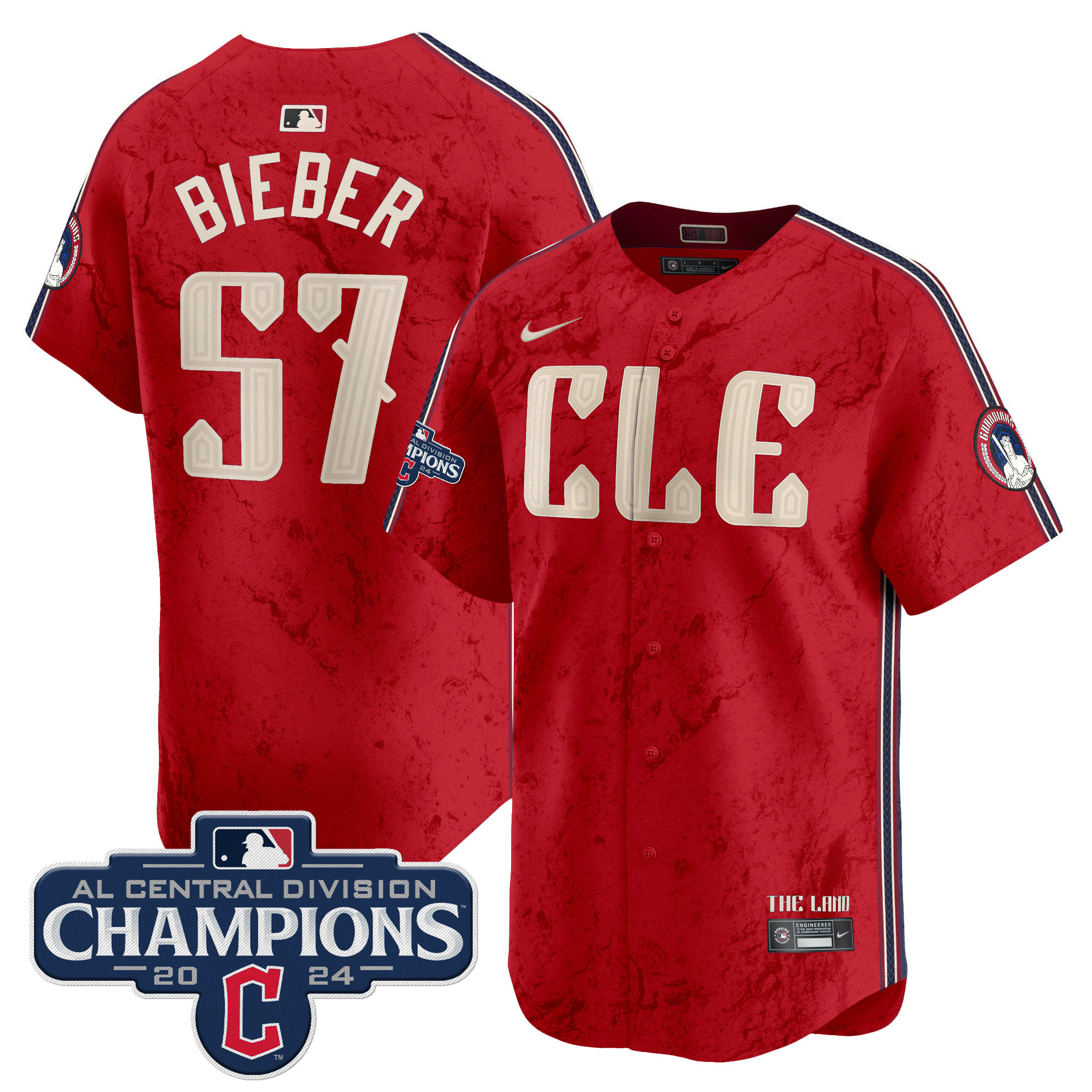 Men's Cleveland Guardians 2024 AL Central Division Champions Vapor Premier Limited Jersey - All Stitched