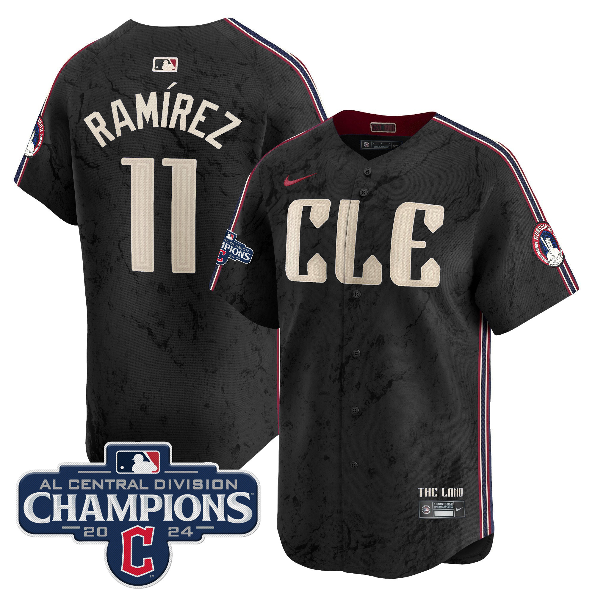 Men's Cleveland Guardians 2024 AL Central Division Champions Vapor Premier Limited Jersey - All Stitched