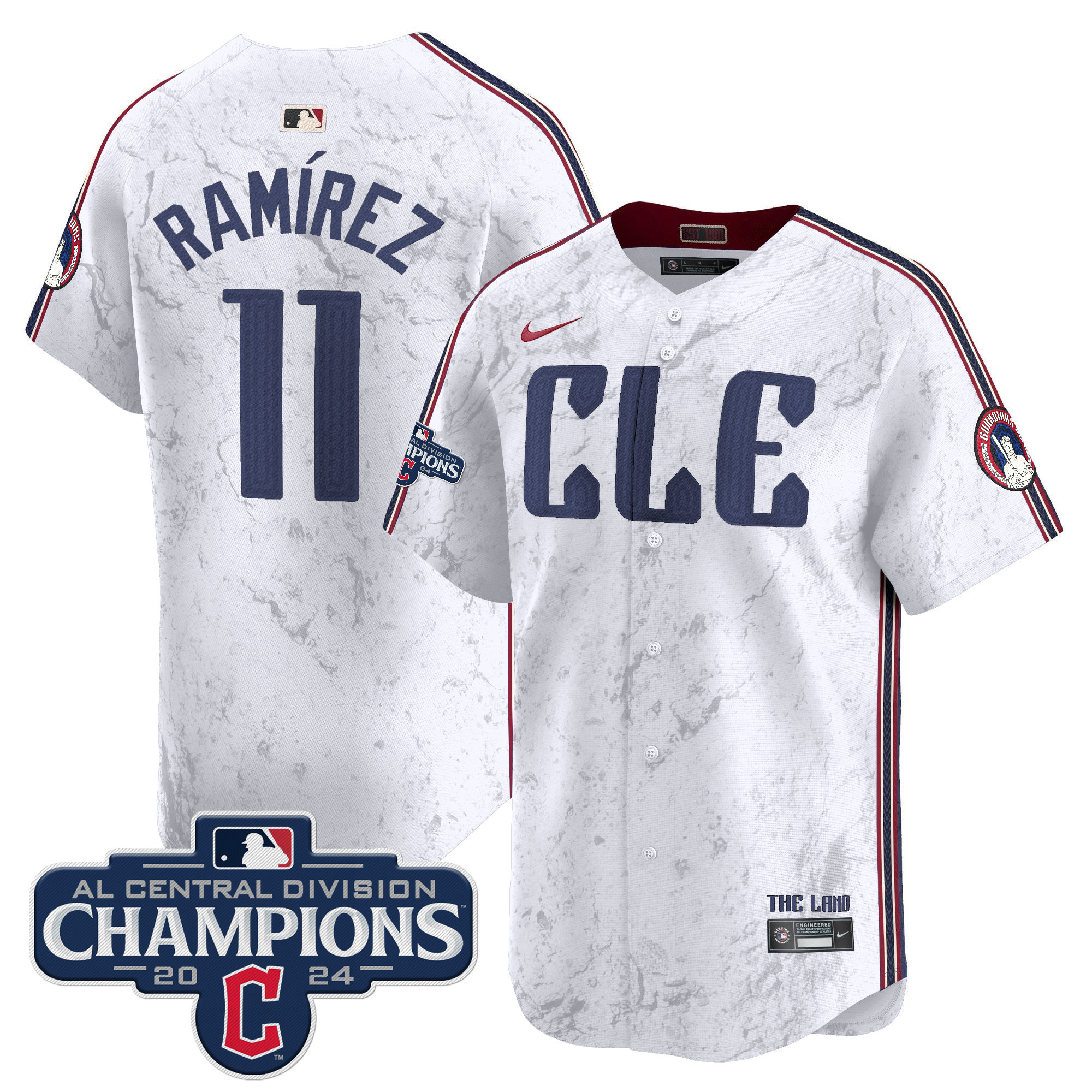 Men's Cleveland Guardians 2024 AL Central Division Champions Vapor Premier Limited Jersey - All Stitched