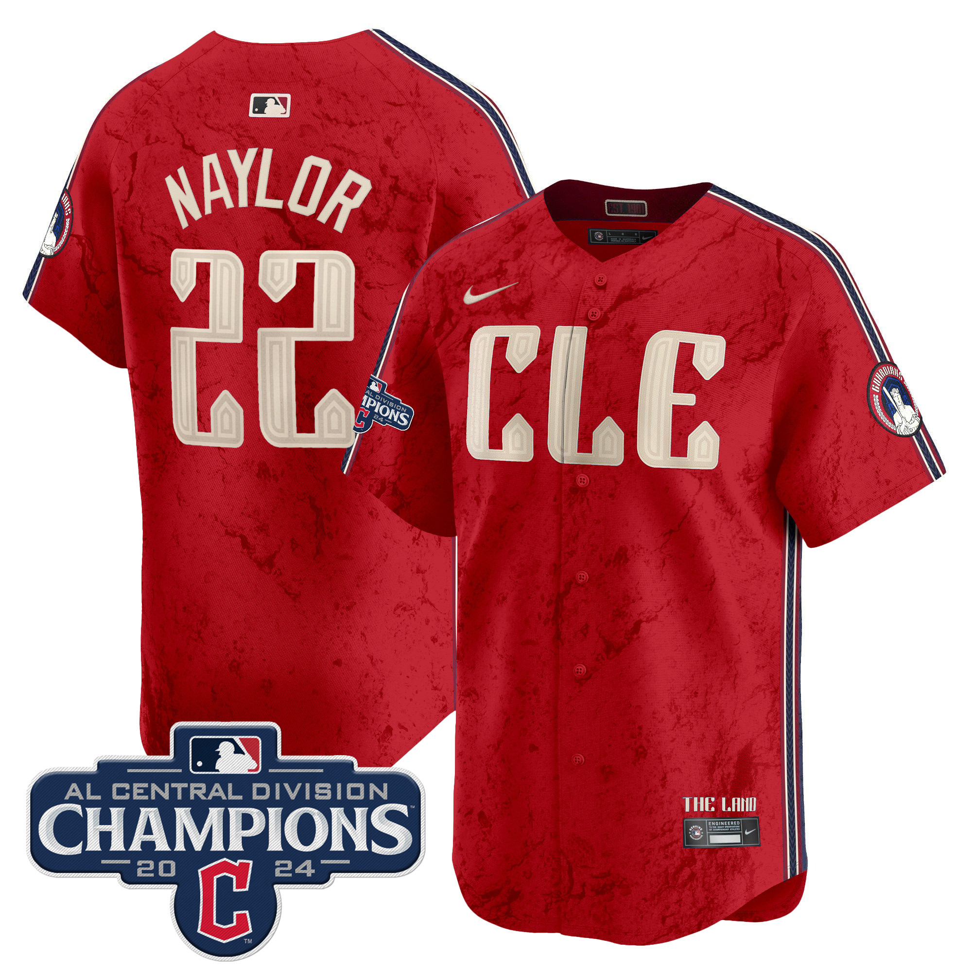 Men's Cleveland Guardians 2024 AL Central Division Champions Vapor Premier Limited Jersey - All Stitched