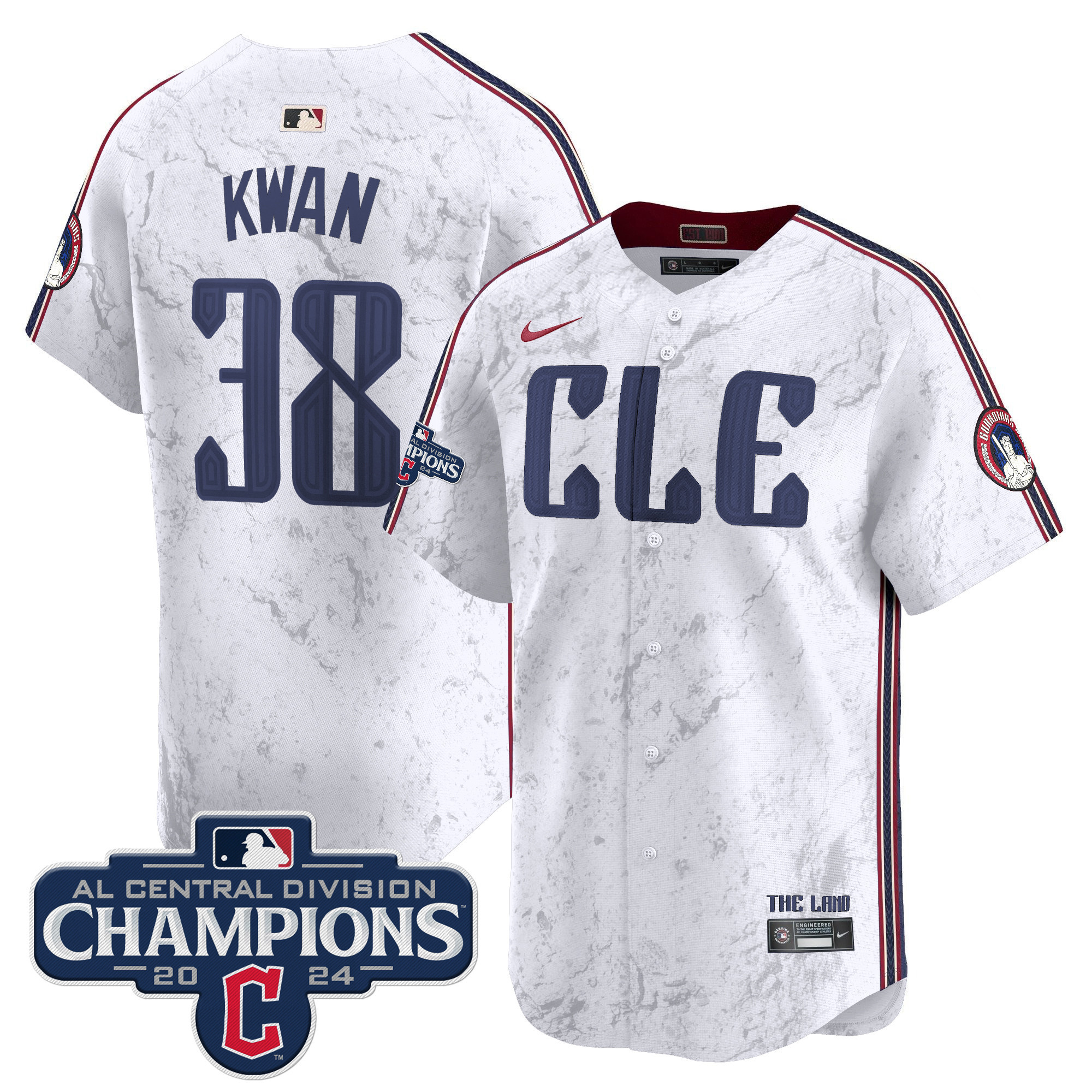 Men's Cleveland Guardians 2024 AL Central Division Champions Vapor Premier Limited Jersey - All Stitched