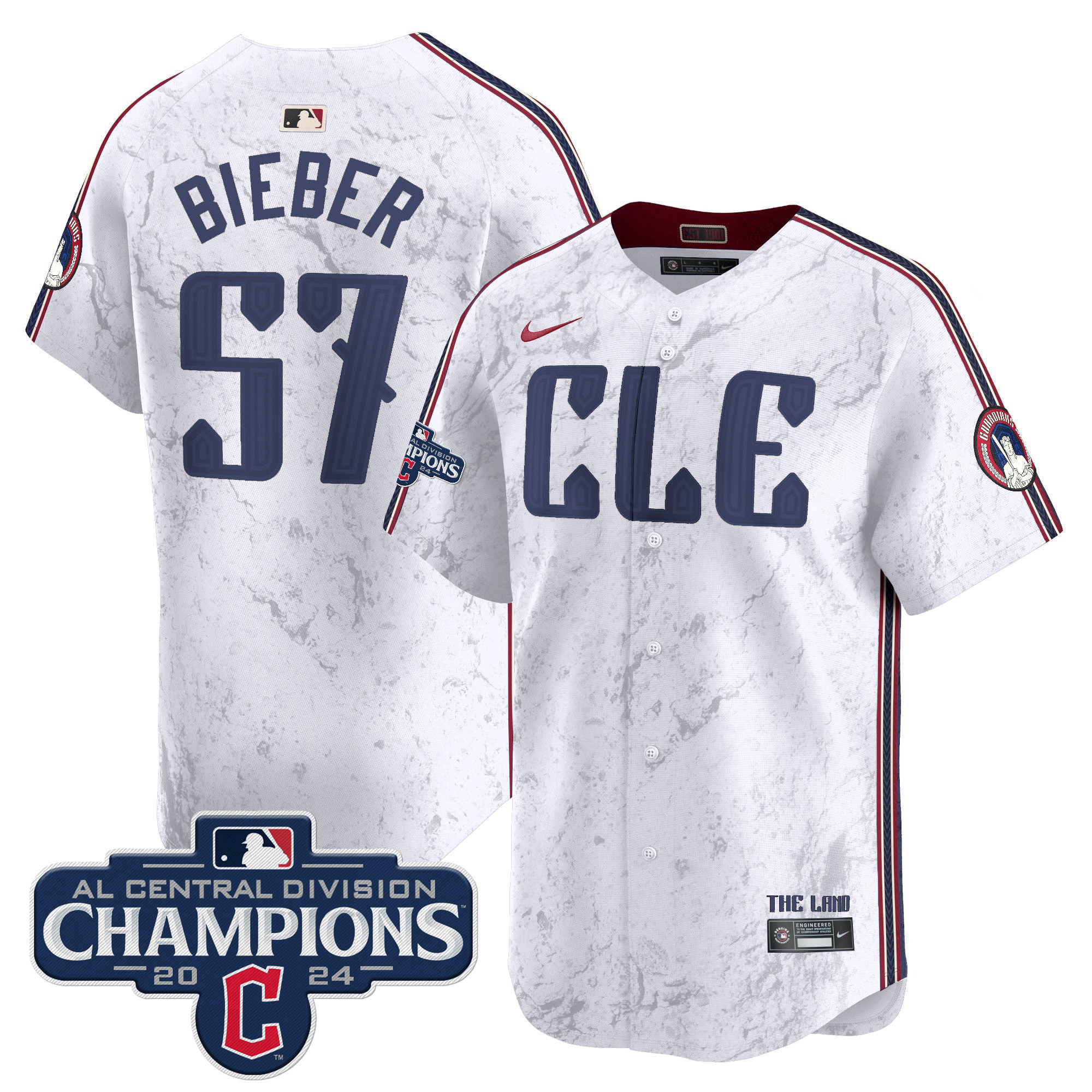 Men's Cleveland Guardians 2024 AL Central Division Champions Vapor Premier Limited Jersey - All Stitched