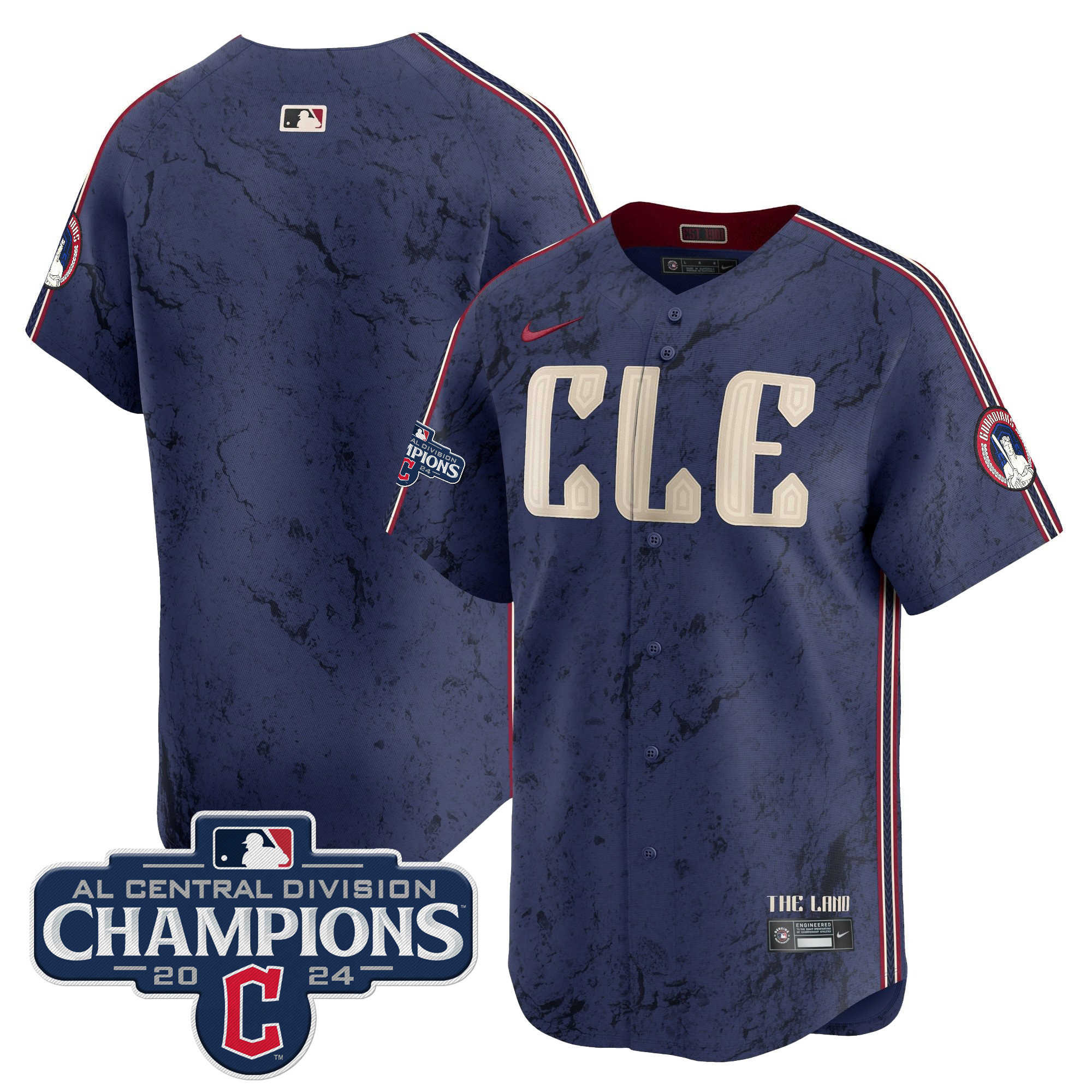 Men's Cleveland Guardians 2024 AL Central Division Champions Vapor Premier Limited Jersey - All Stitched