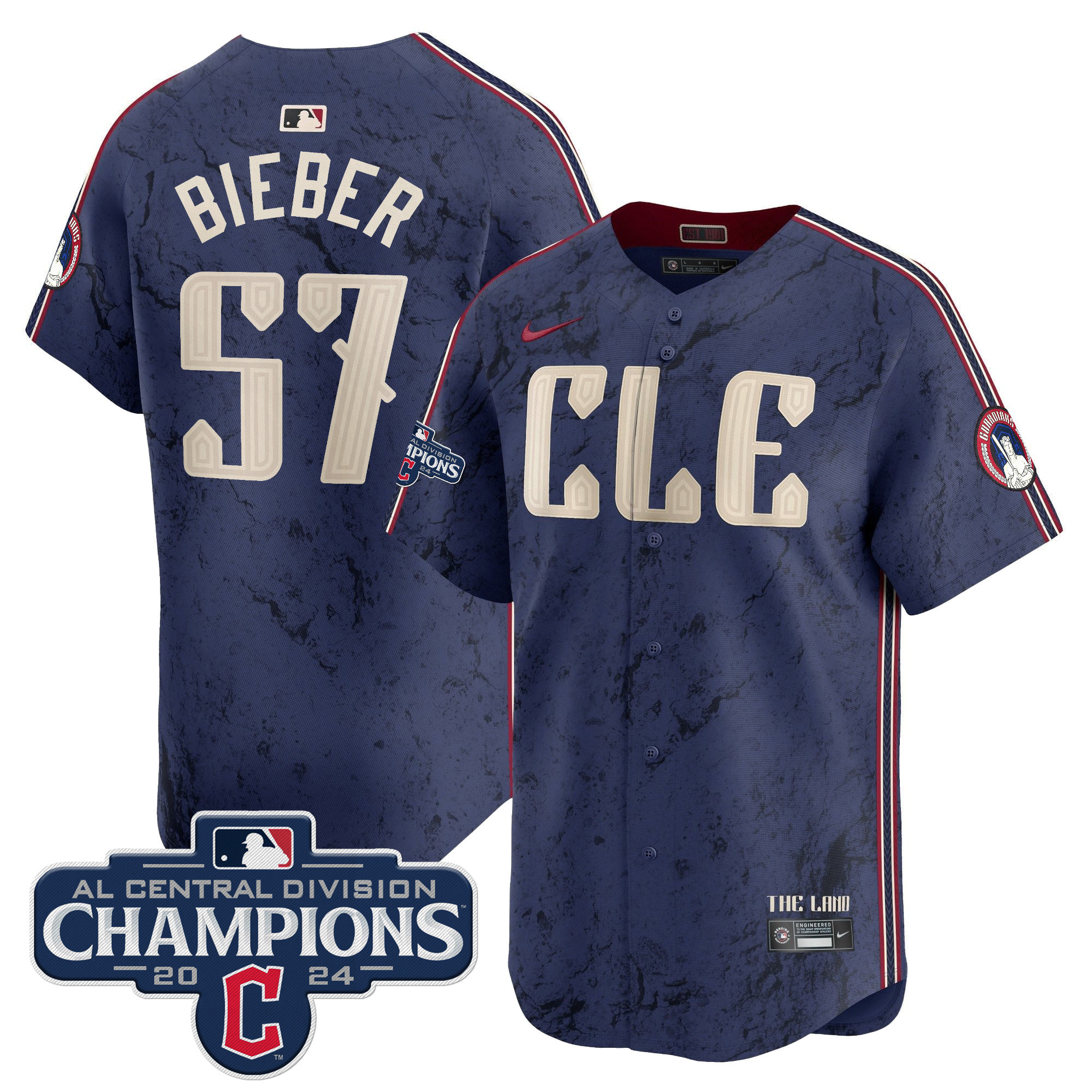 Men's Cleveland Guardians 2024 AL Central Division Champions Vapor Premier Limited Jersey - All Stitched