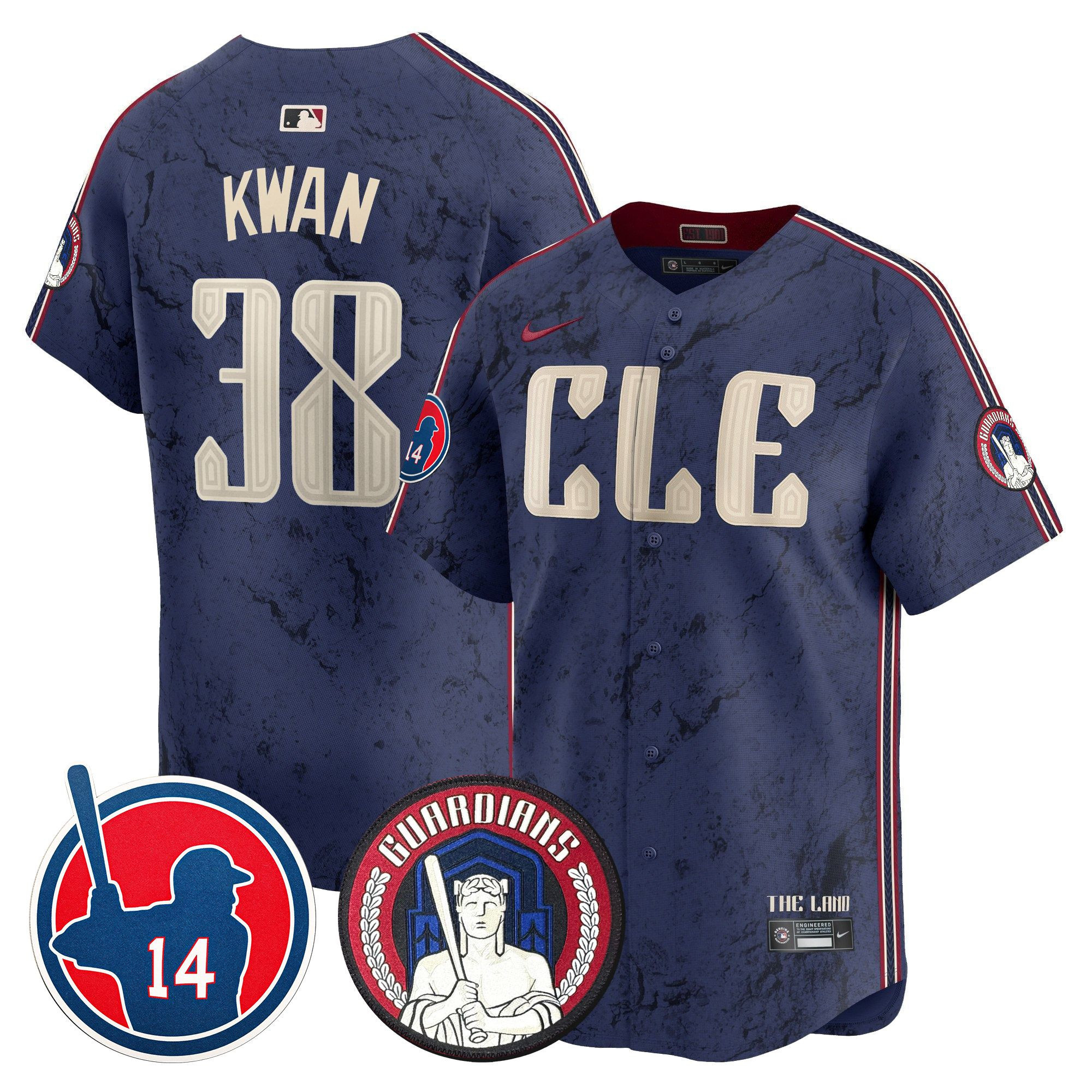Men's Cleveland Guardians Larry Doby Patch City Connect Vapor Premier Limited Jersey - All Stitched