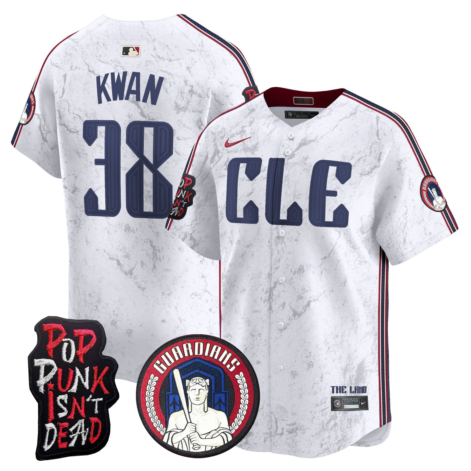 Men's Cleveland Guardians MGK Patch Vapor Premier Limited Jersey - All Stitched