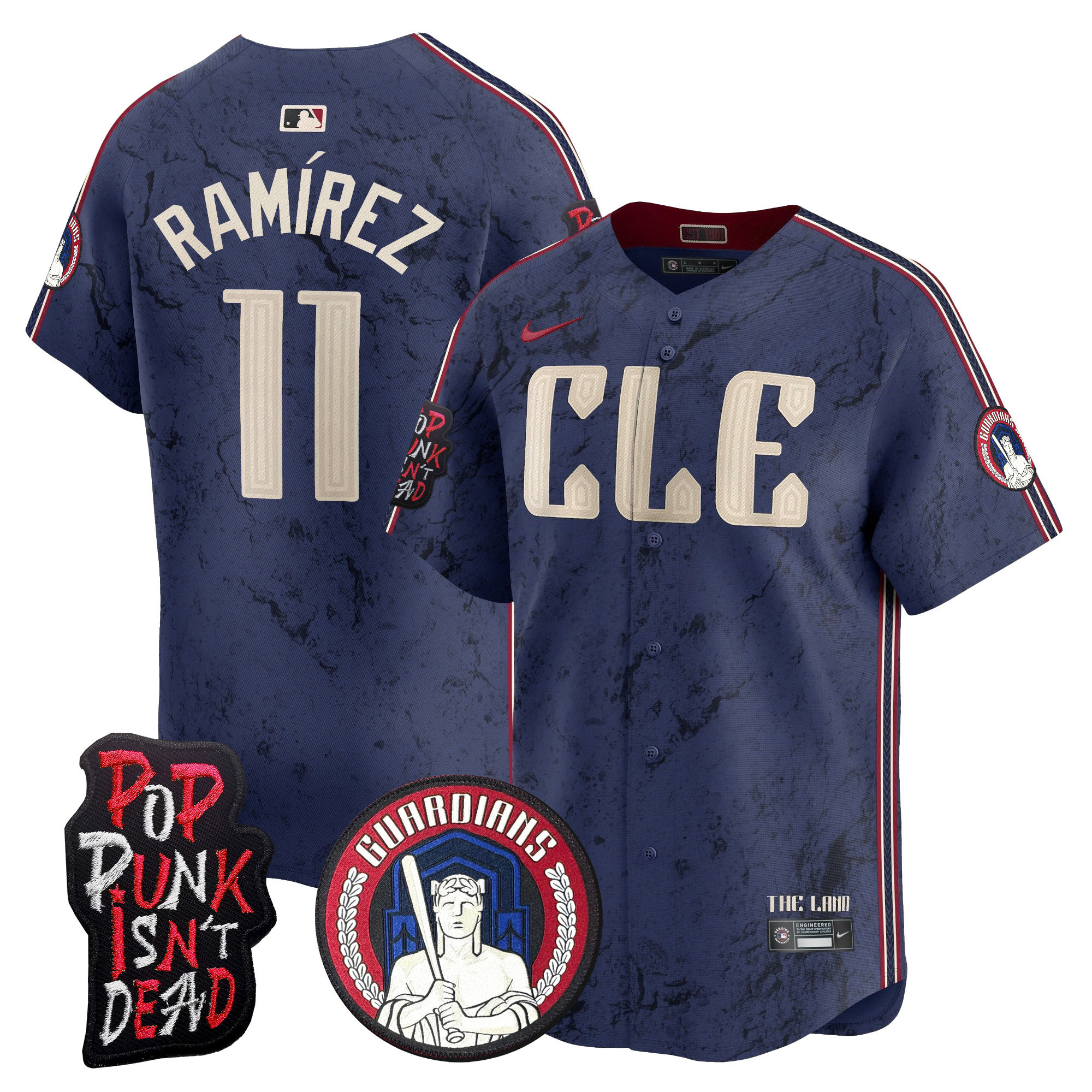 Men's Cleveland Guardians MGK Patch Vapor Premier Limited Jersey - All Stitched