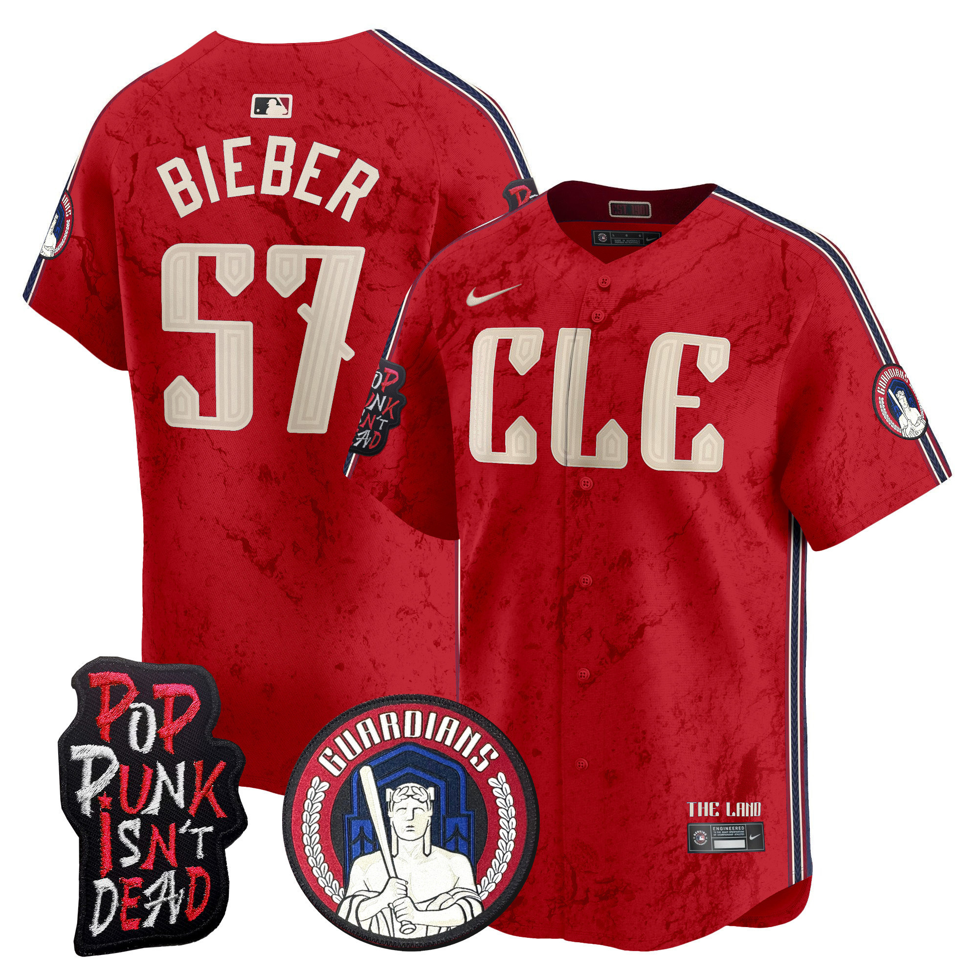 Men's Cleveland Guardians MGK Patch Vapor Premier Limited Jersey - All Stitched
