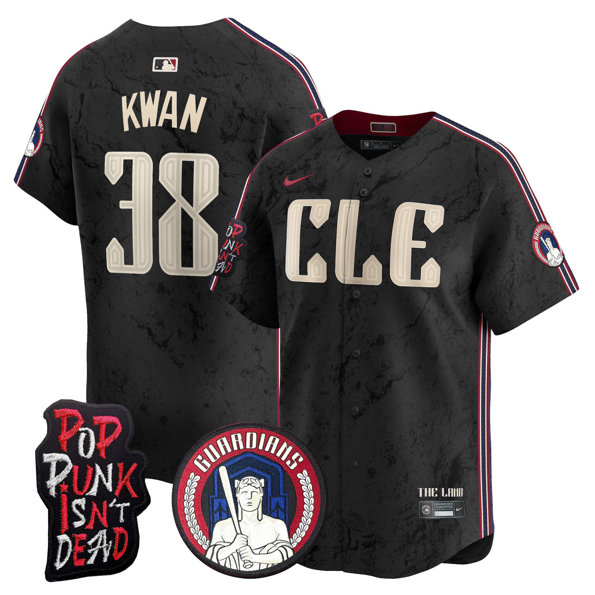 Men's Cleveland Guardians MGK Patch Vapor Premier Limited Jersey - All Stitched
