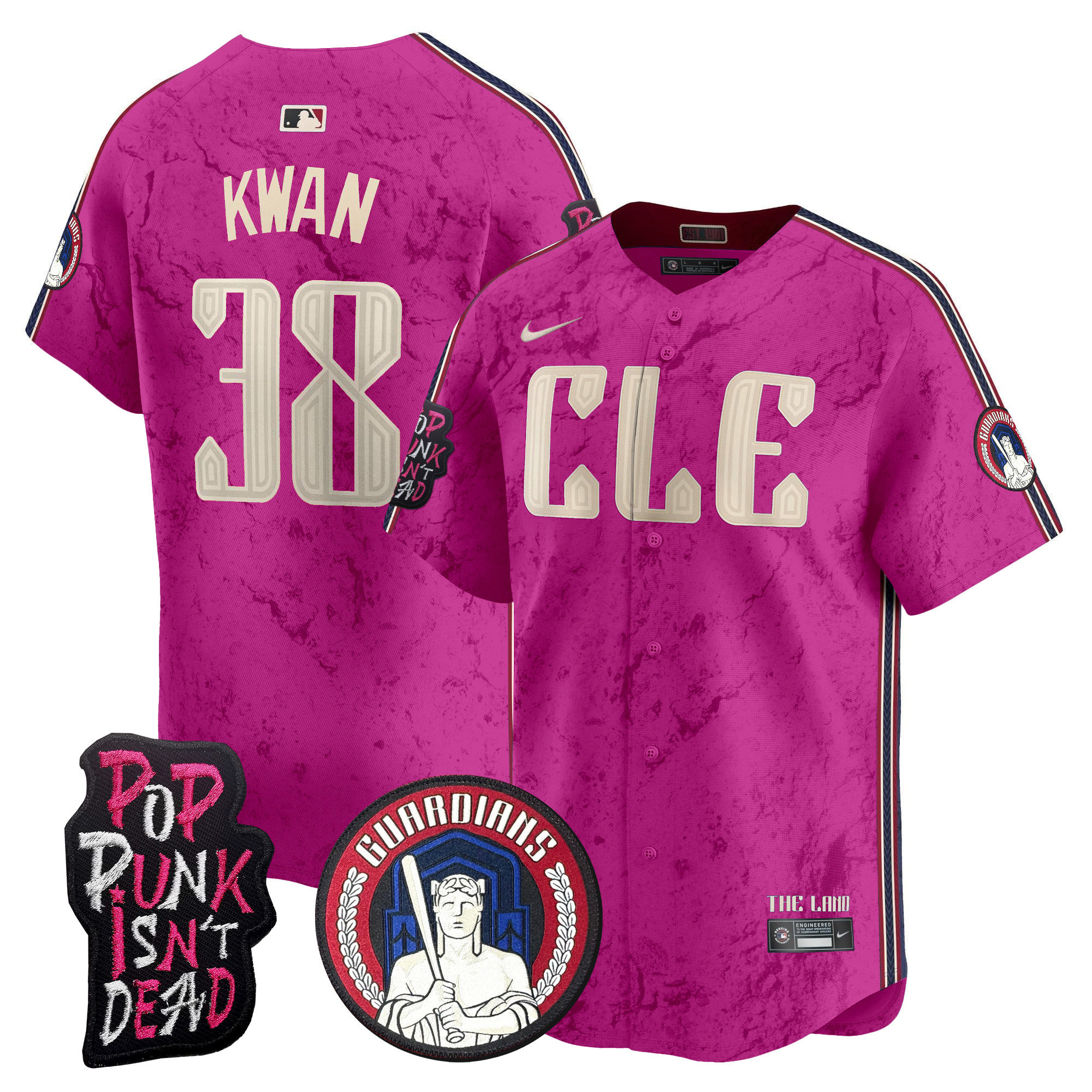 Men's Cleveland Guardians MGK Patch Vapor Premier Limited Jersey - All Stitched