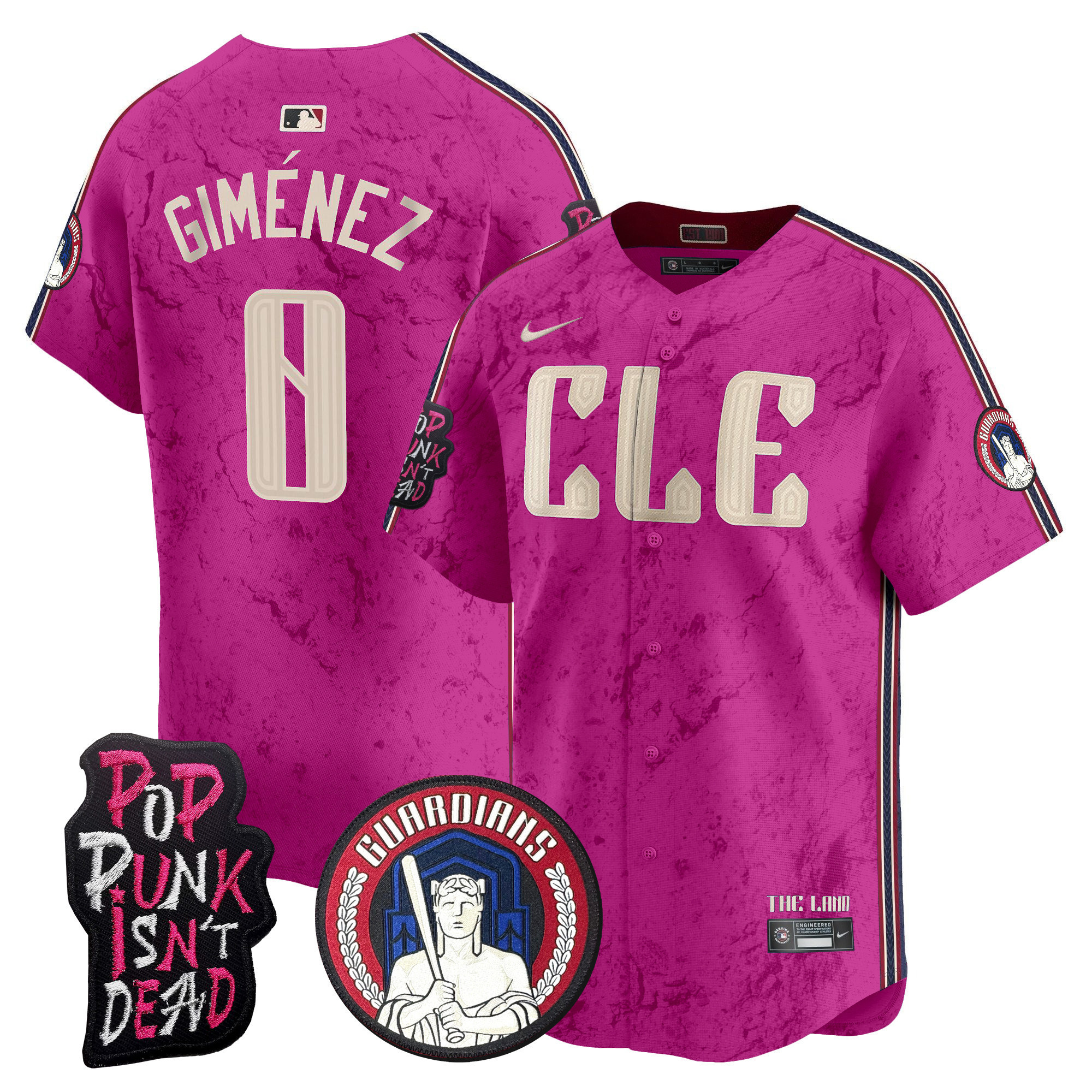 Men's Cleveland Guardians MGK Patch Vapor Premier Limited Jersey - All Stitched