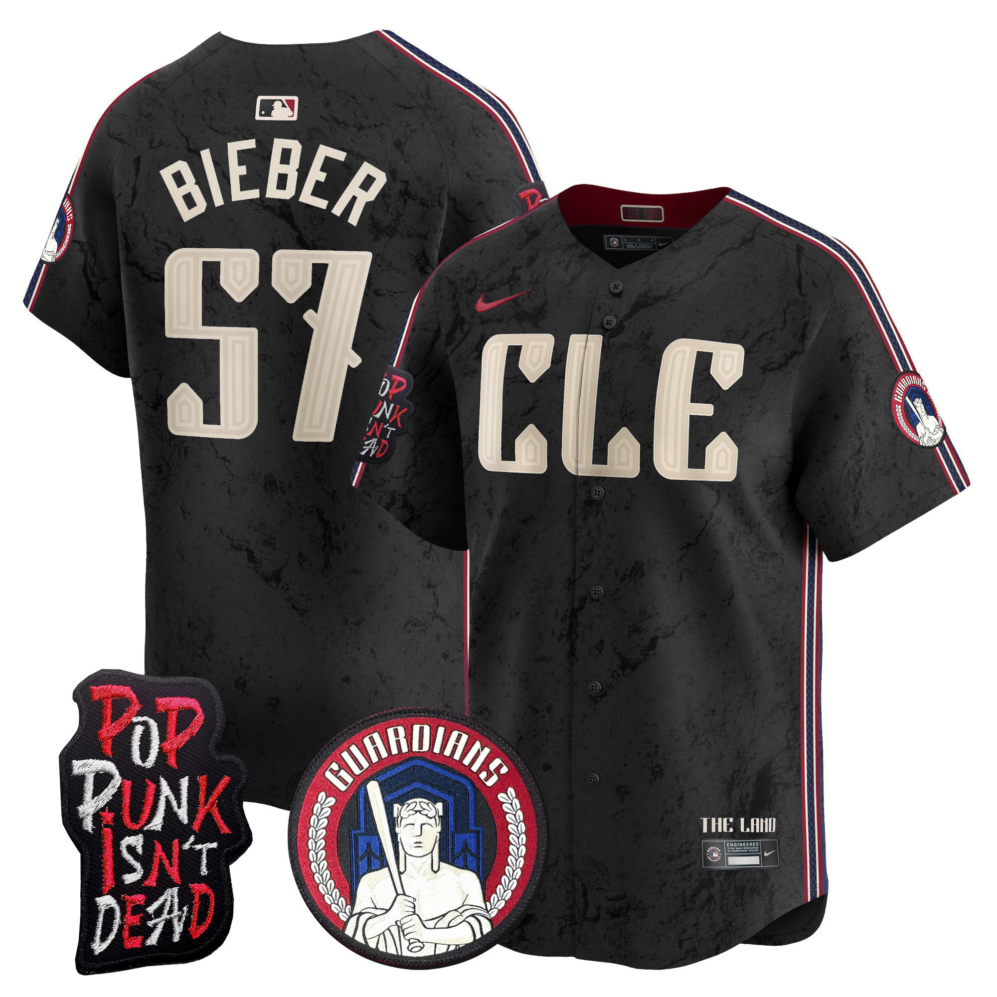 Men's Cleveland Guardians MGK Patch Vapor Premier Limited Jersey - All Stitched