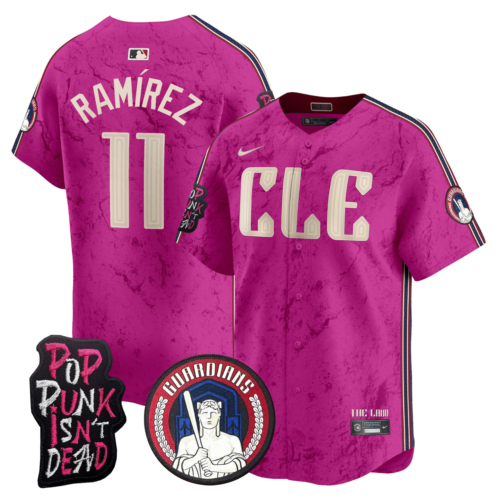 Men's Cleveland Guardians MGK Patch Vapor Premier Limited Jersey - All Stitched