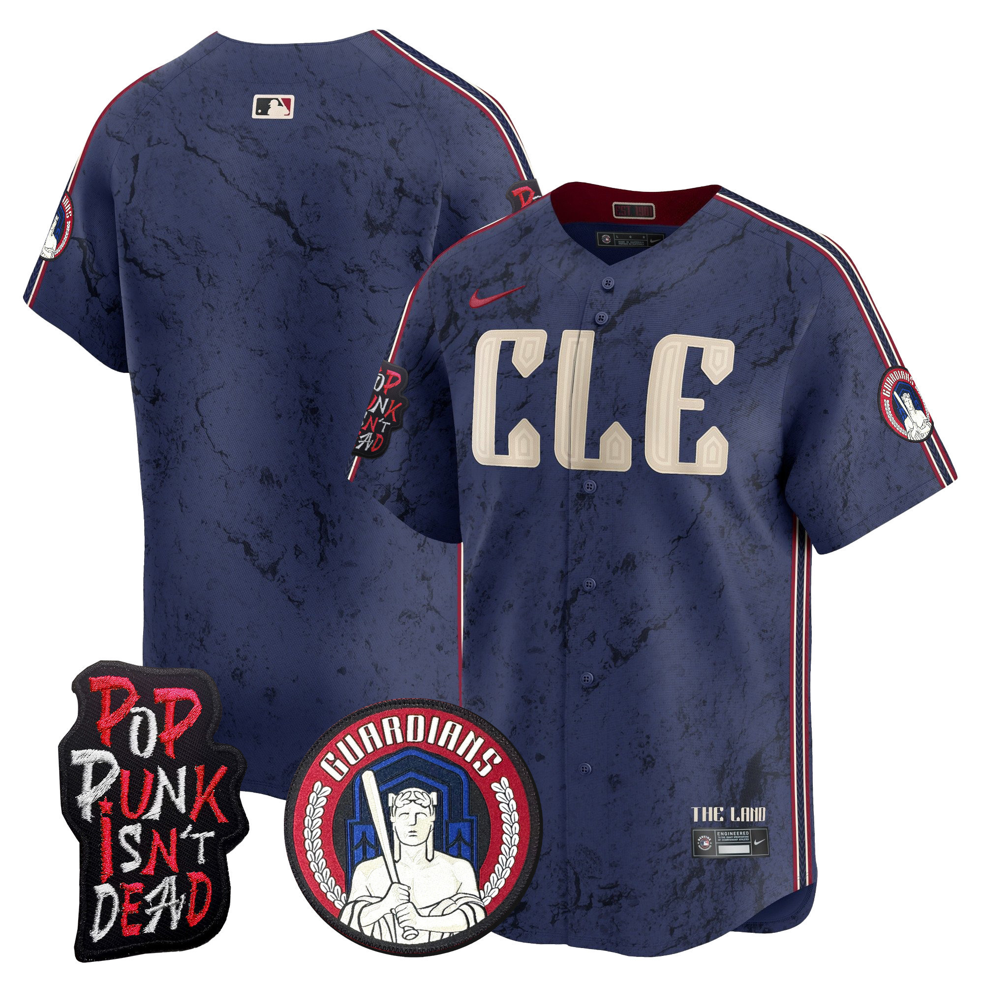 Men's Cleveland Guardians MGK Patch Vapor Premier Limited Jersey - All Stitched