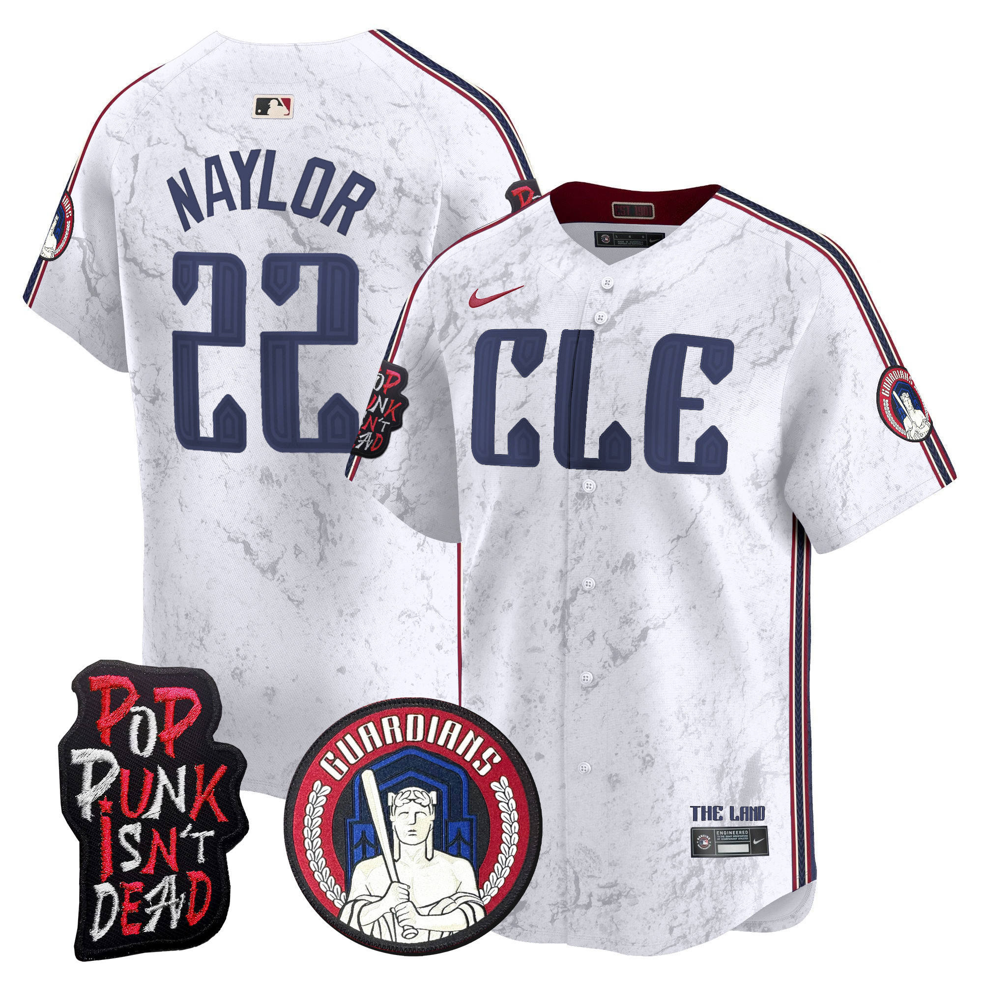 Men's Cleveland Guardians MGK Patch Vapor Premier Limited Jersey - All Stitched