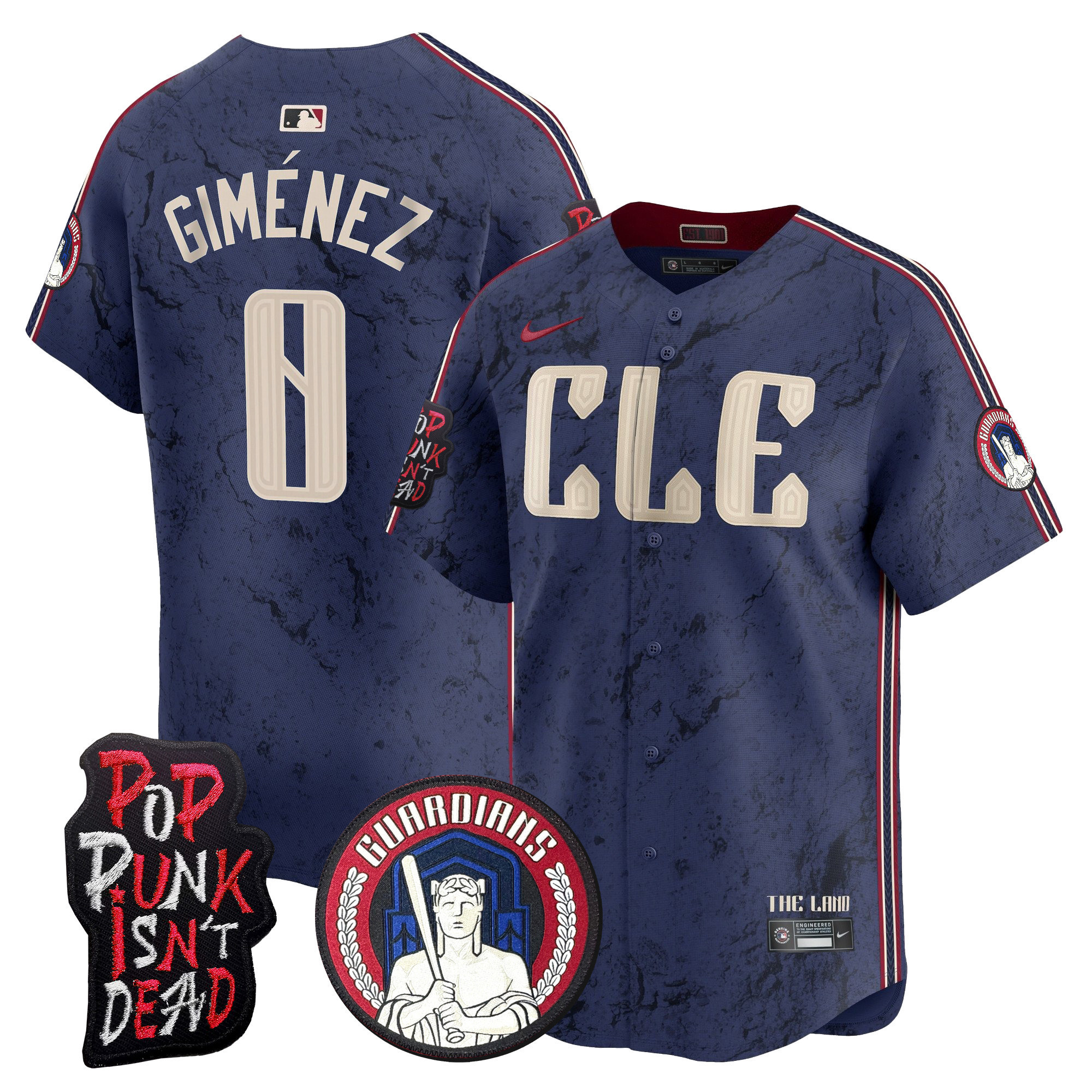 Men's Cleveland Guardians MGK Patch Vapor Premier Limited Jersey - All Stitched