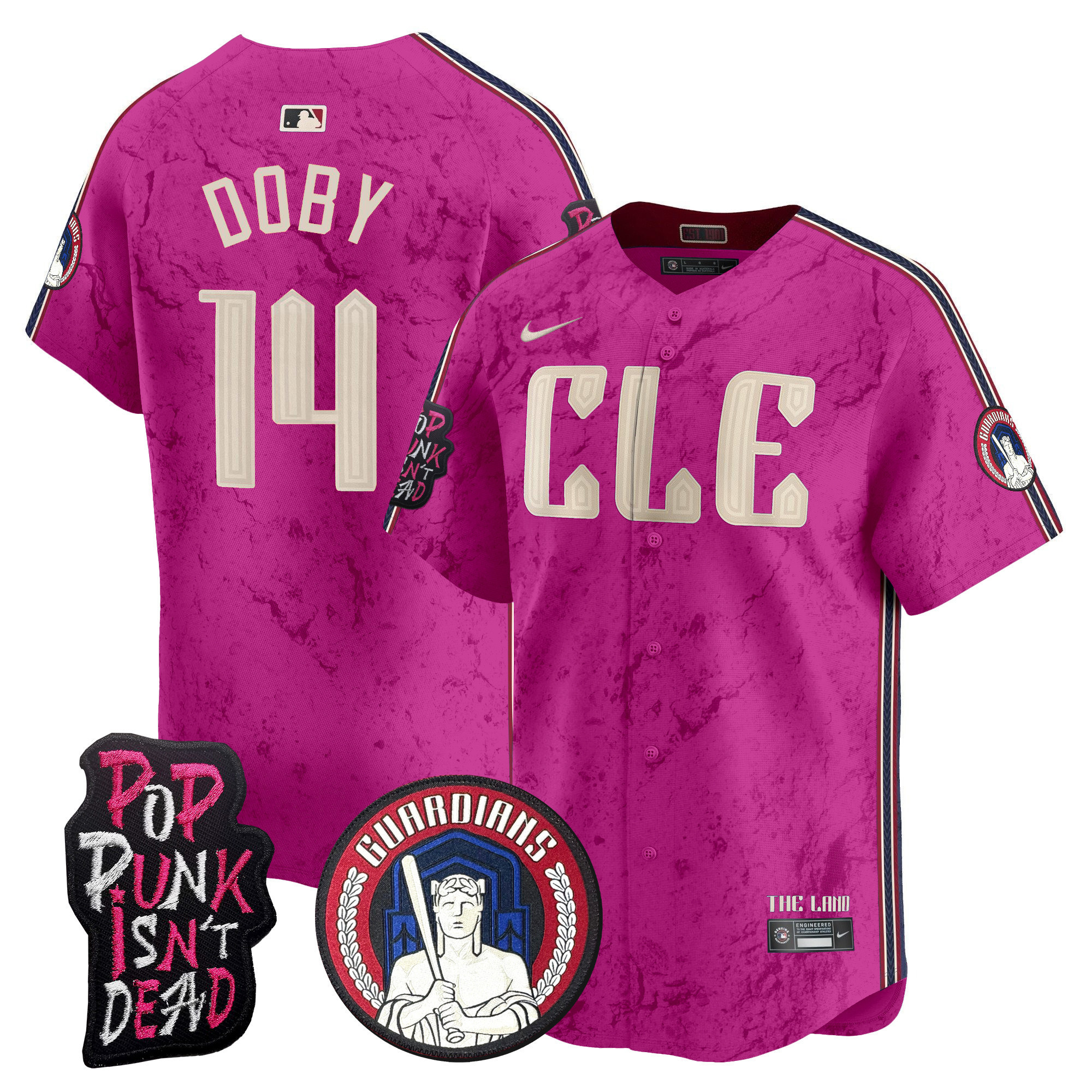 Men's Cleveland Guardians MGK Patch Vapor Premier Limited Jersey - All Stitched