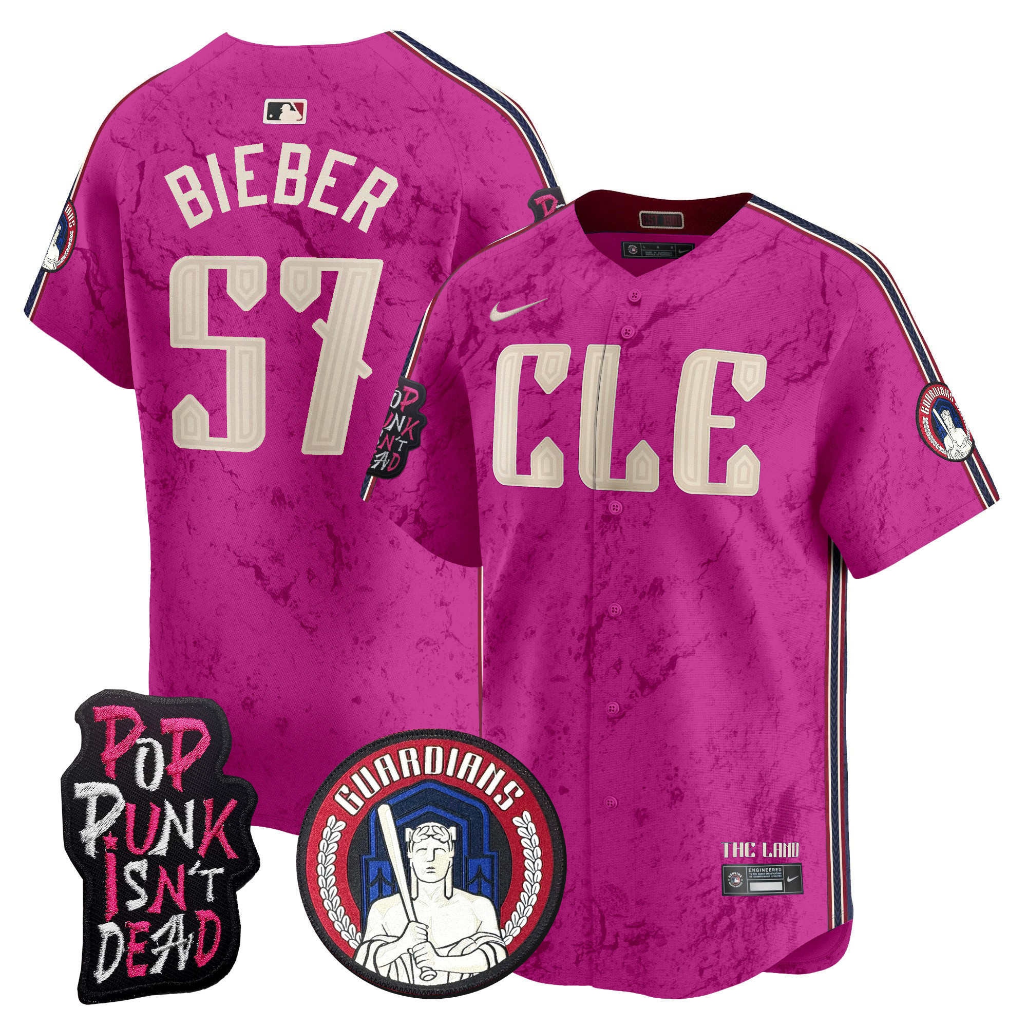Men's Cleveland Guardians MGK Patch Vapor Premier Limited Jersey - All Stitched
