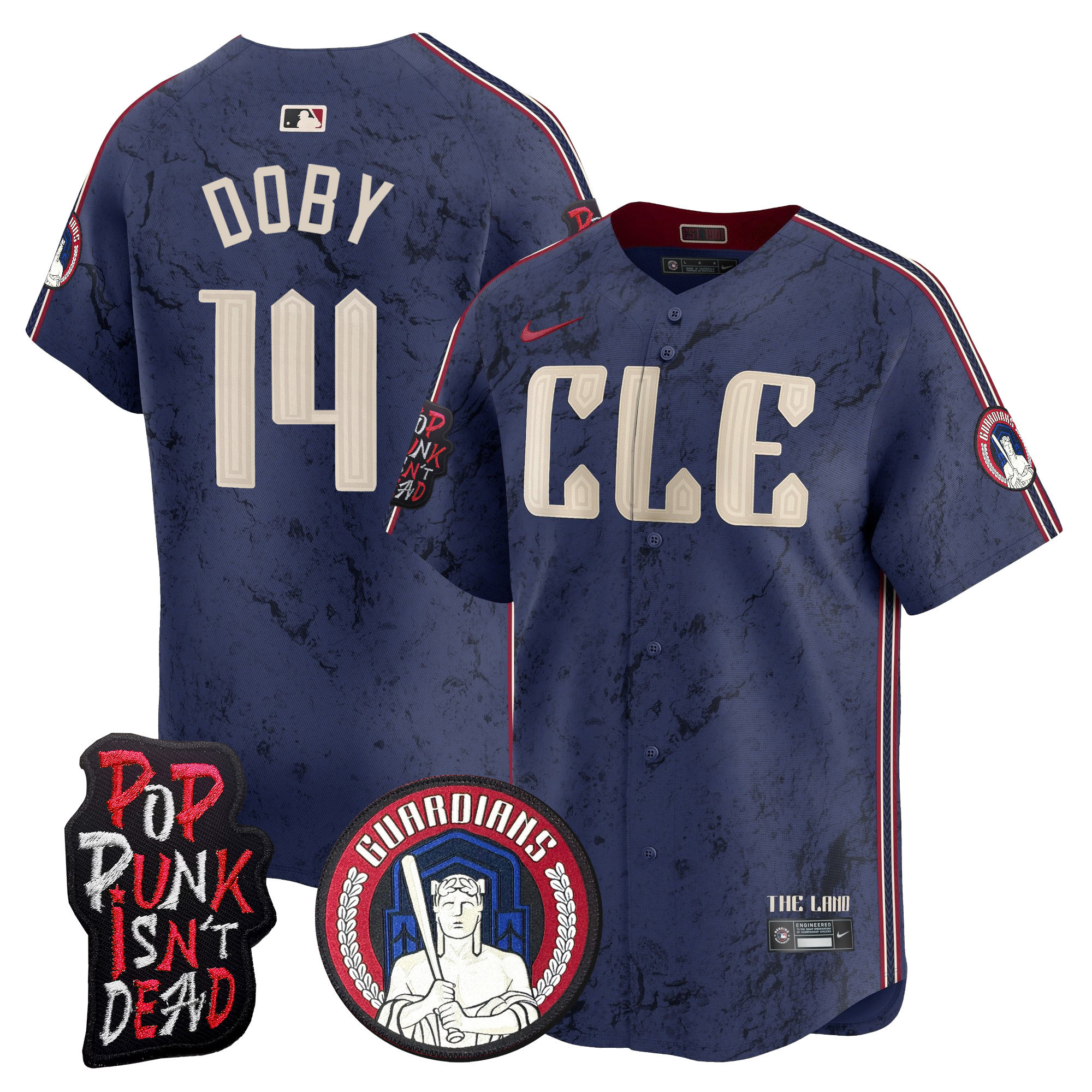 Men's Cleveland Guardians MGK Patch Vapor Premier Limited Jersey - All Stitched